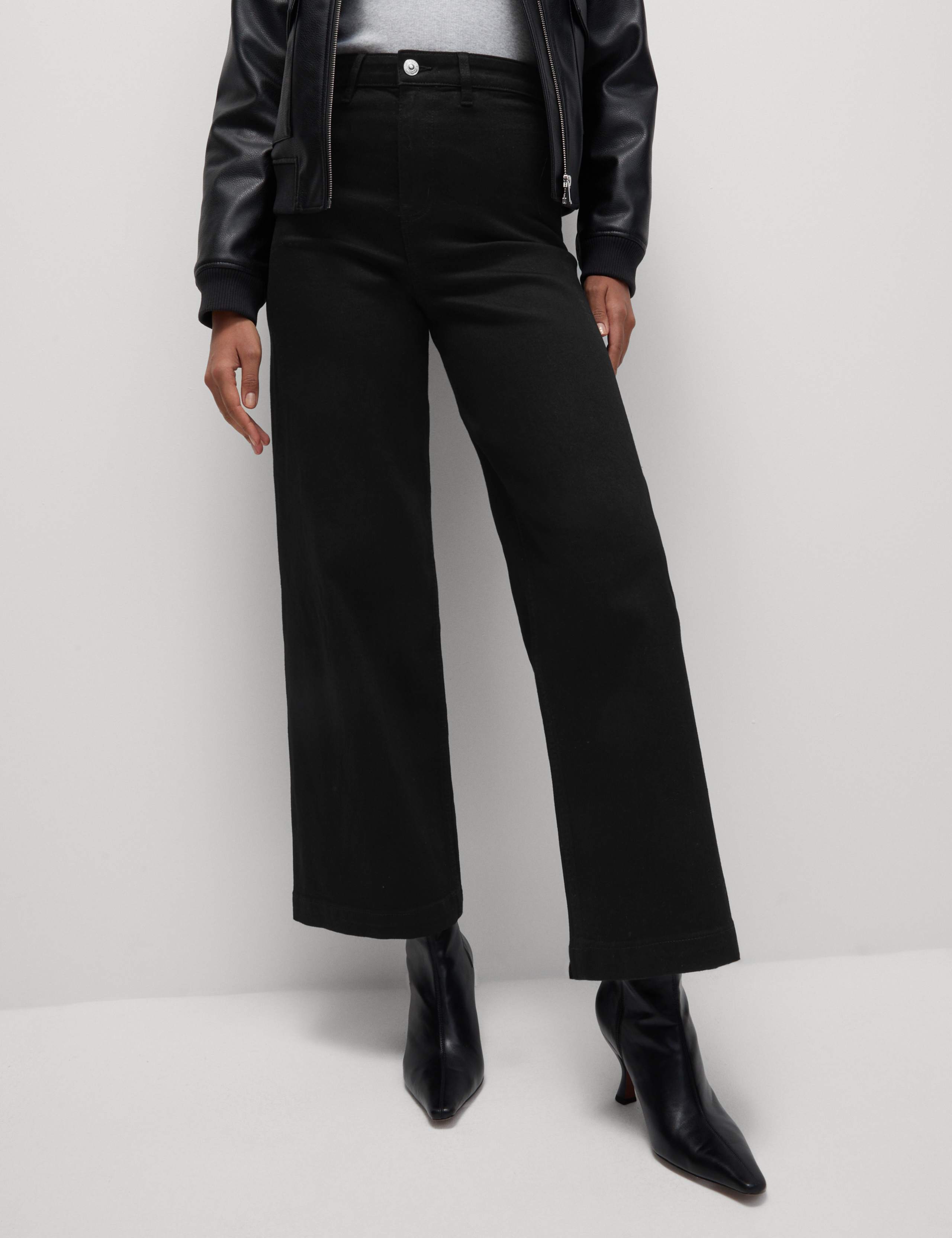 High Waisted Wide Leg Ankle Grazer Jeans 6 of 6