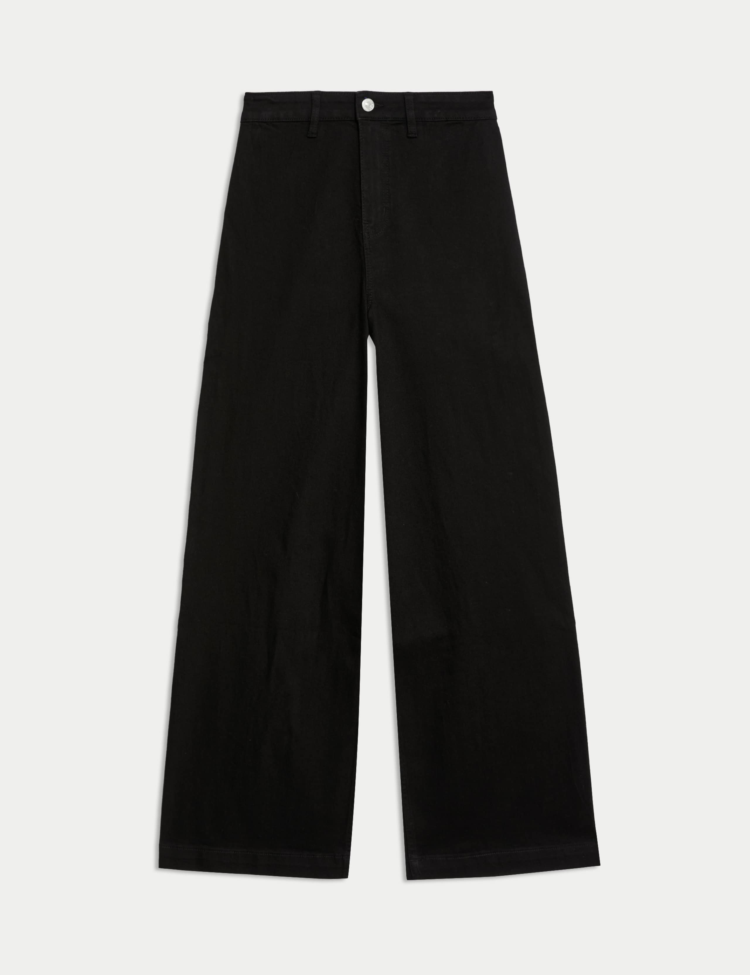 High Waisted Wide Leg Ankle Grazer Jeans 2 of 6