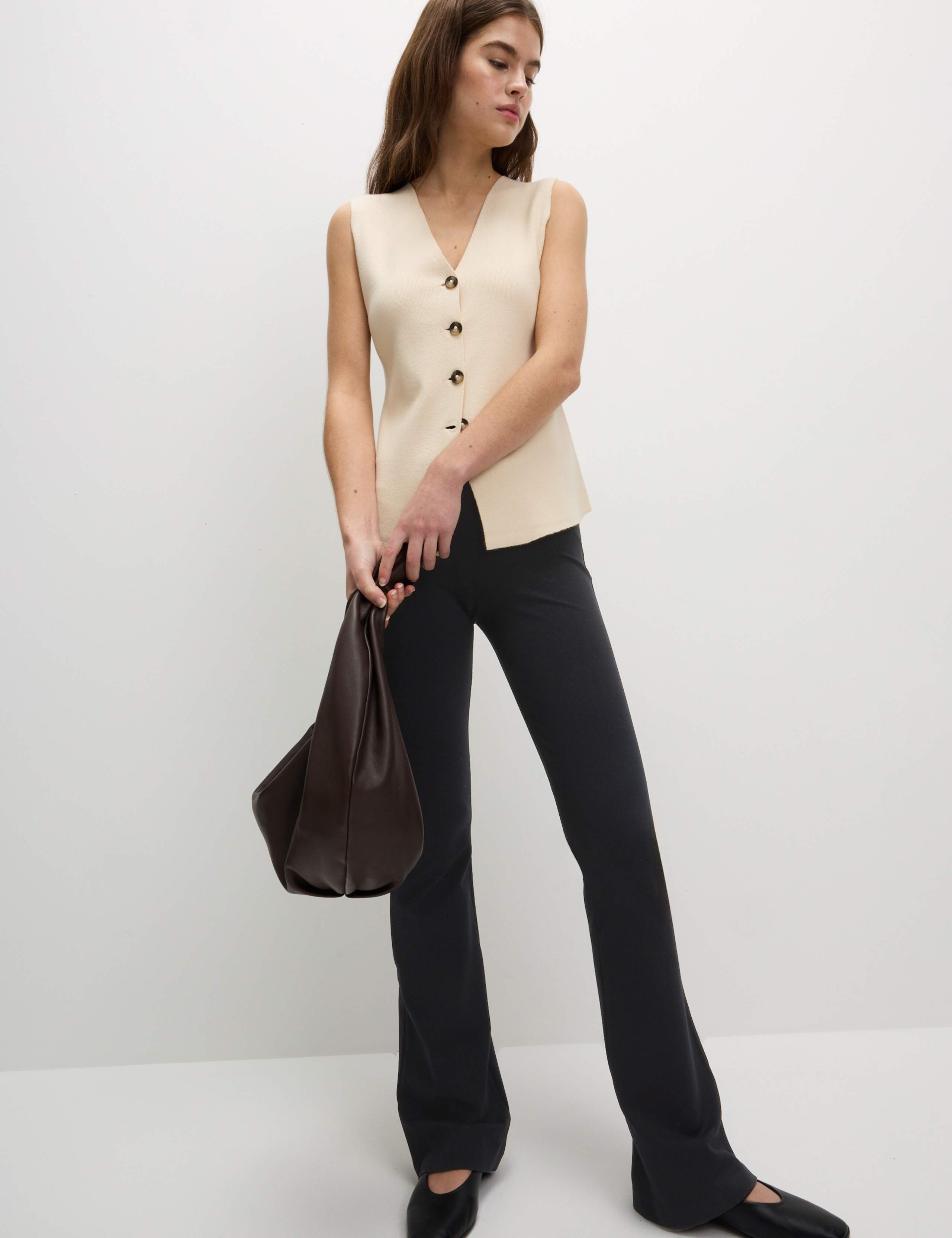 Jersey Elasticated Waist Flared Trousers 4 of 5