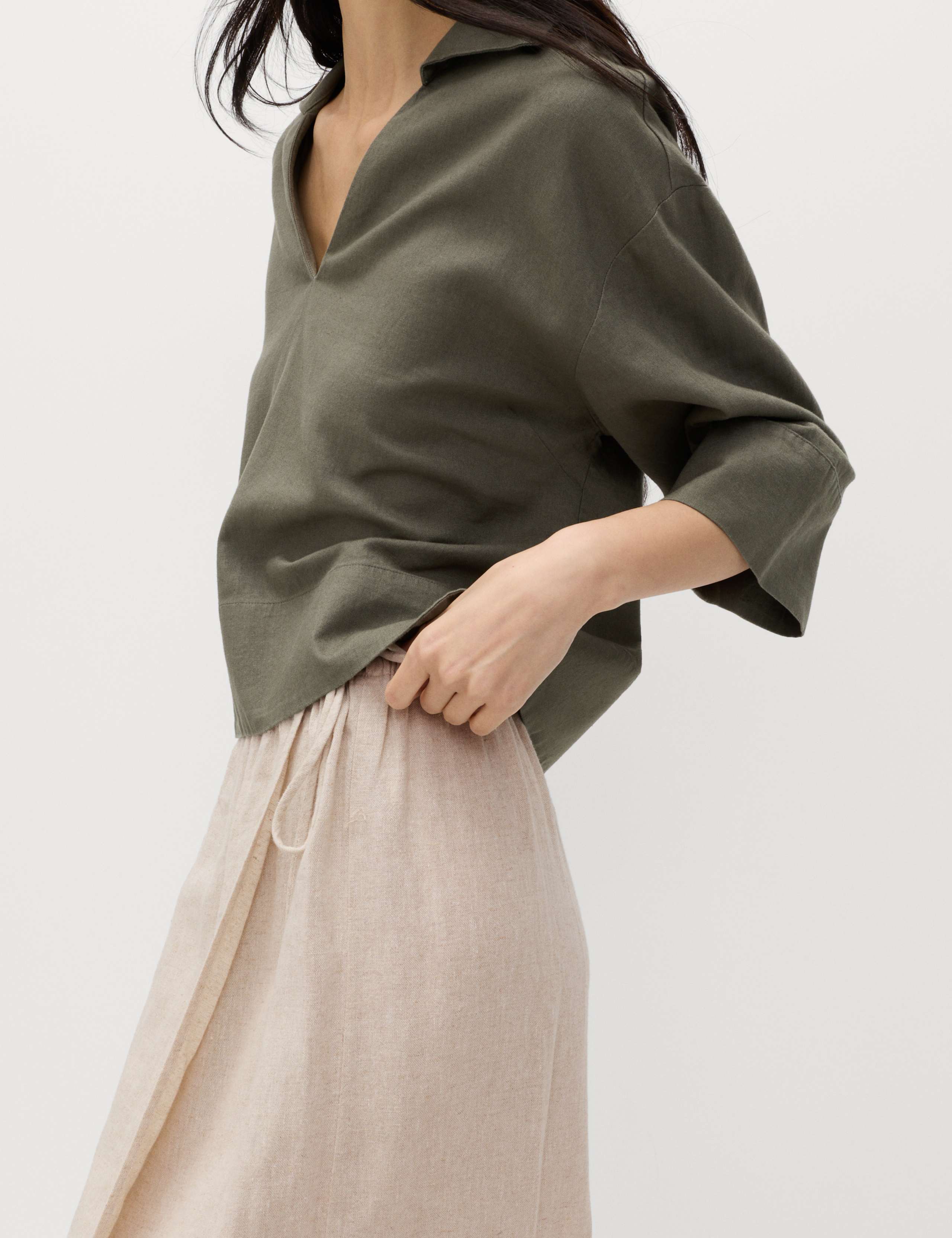 Linen Rich Maxi Wrap Skirt 3 of 6