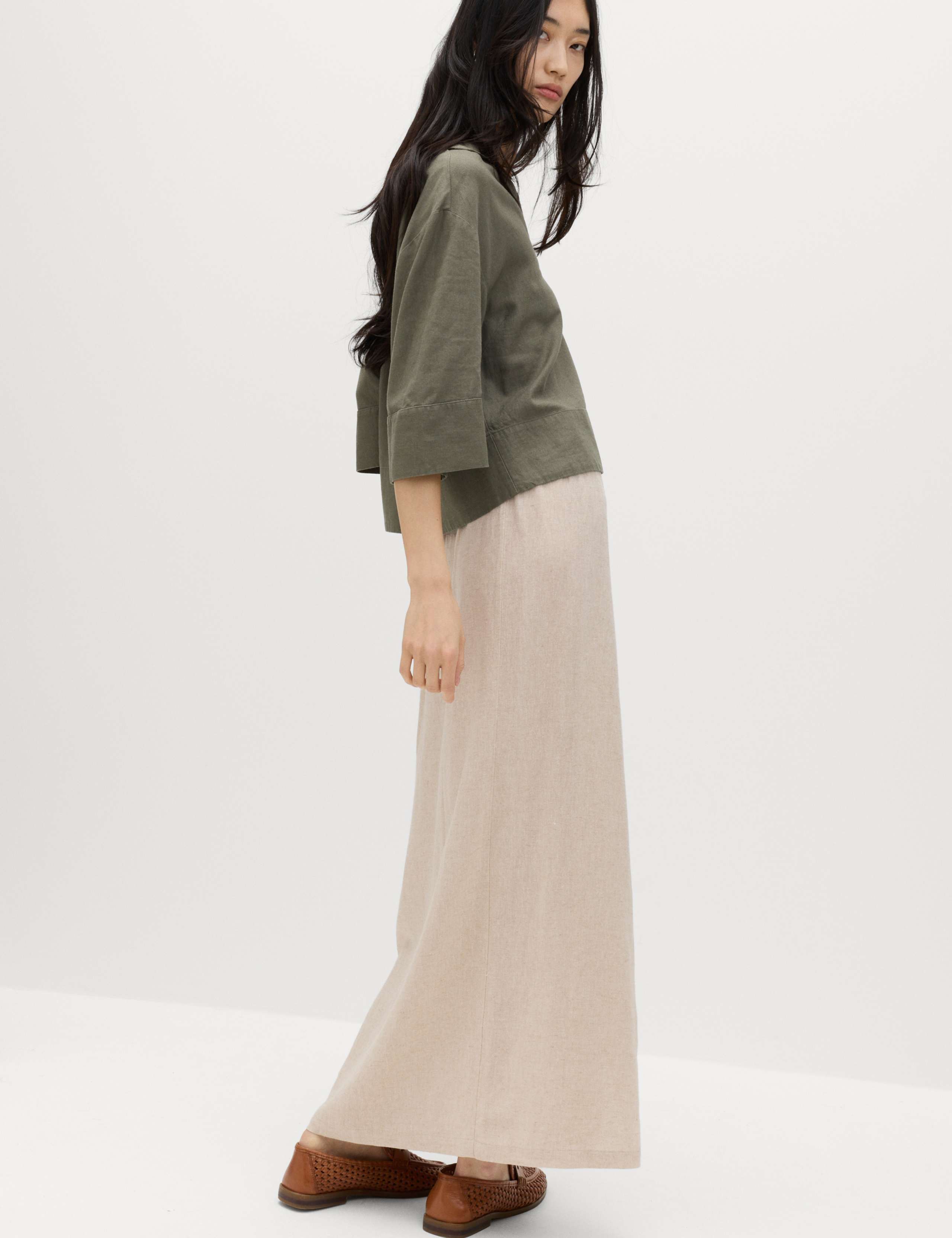 Linen Rich Maxi Wrap Skirt 4 of 6