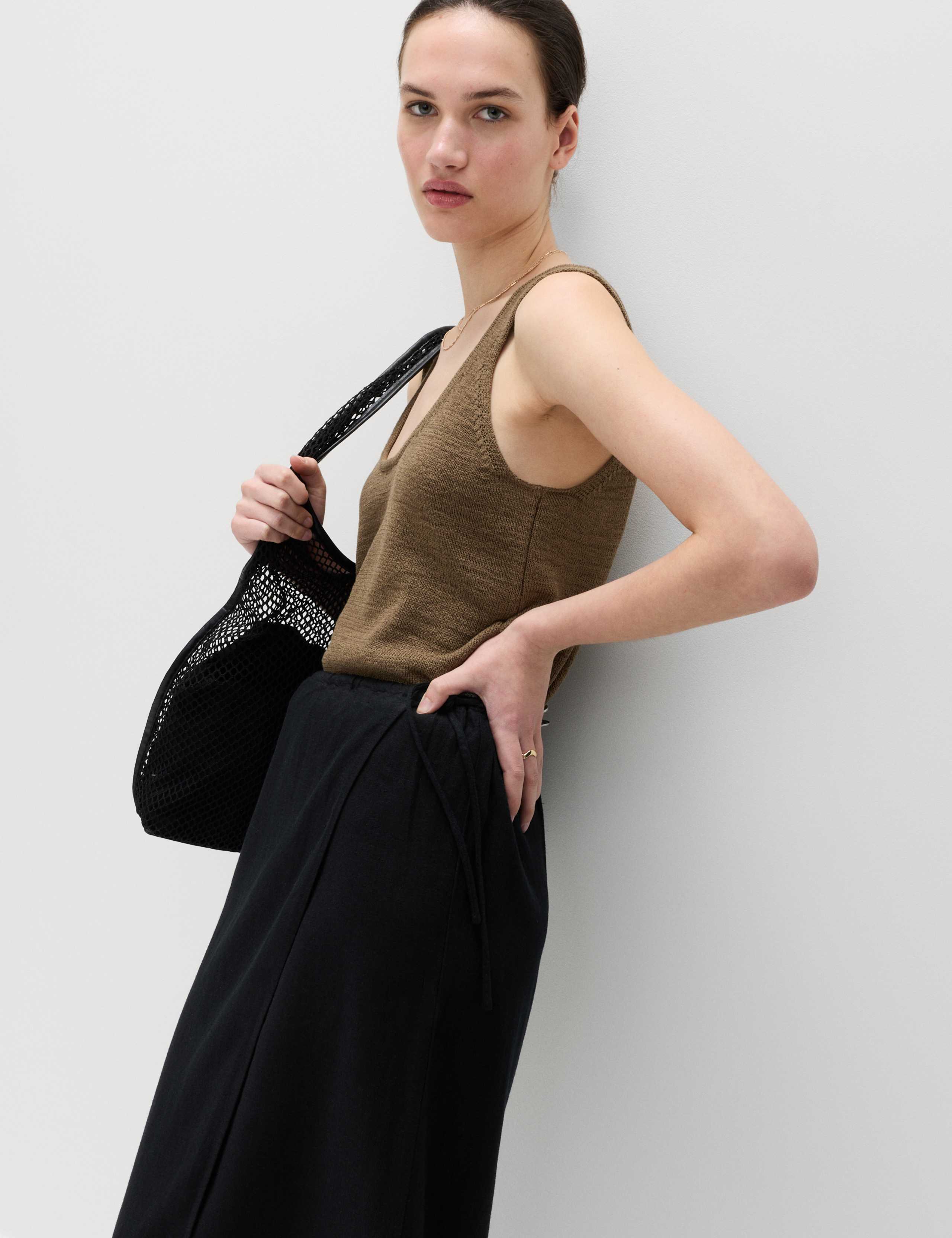 Linen Rich Maxi Wrap Skirt 4 of 4