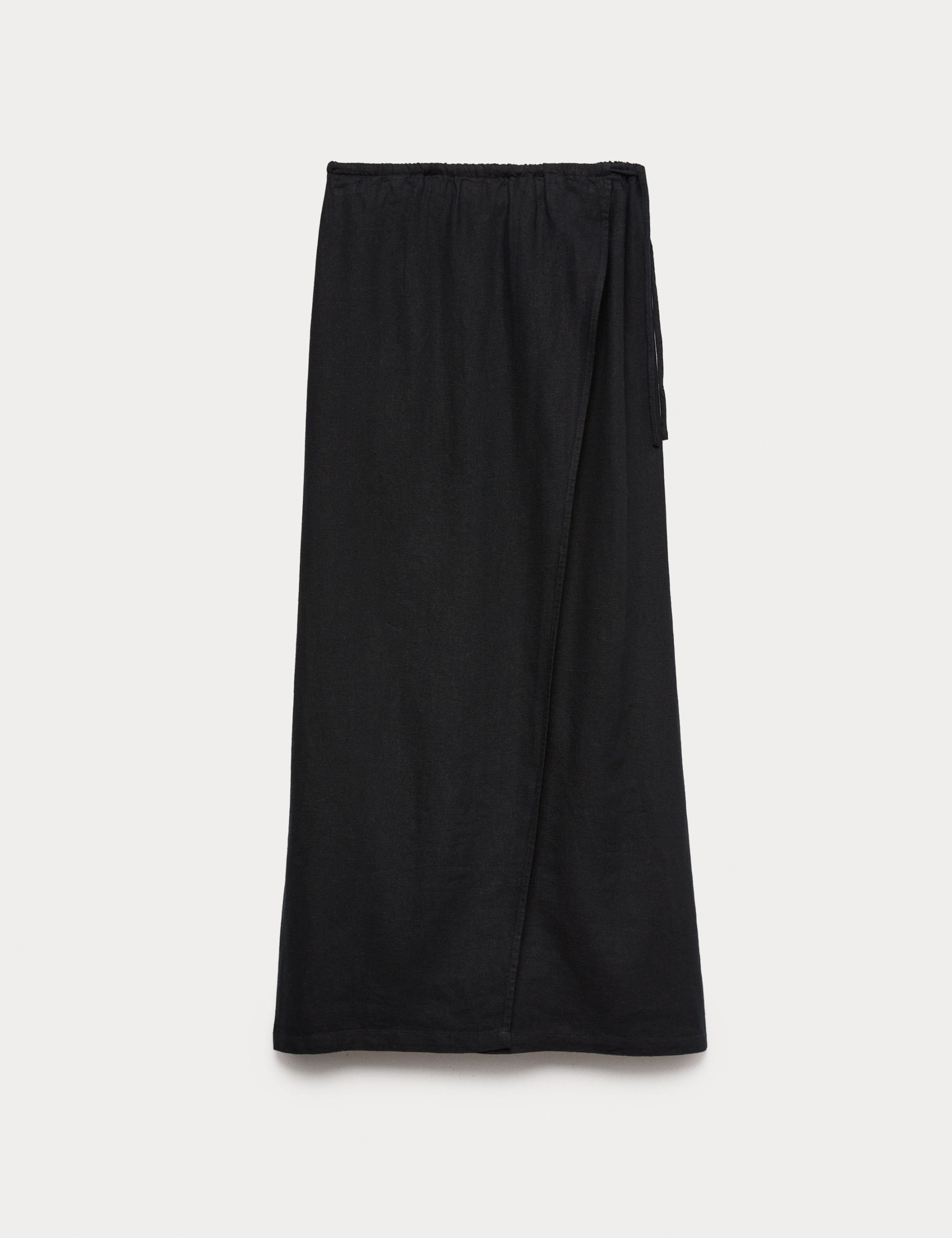Linen Rich Maxi Wrap Skirt 2 of 4