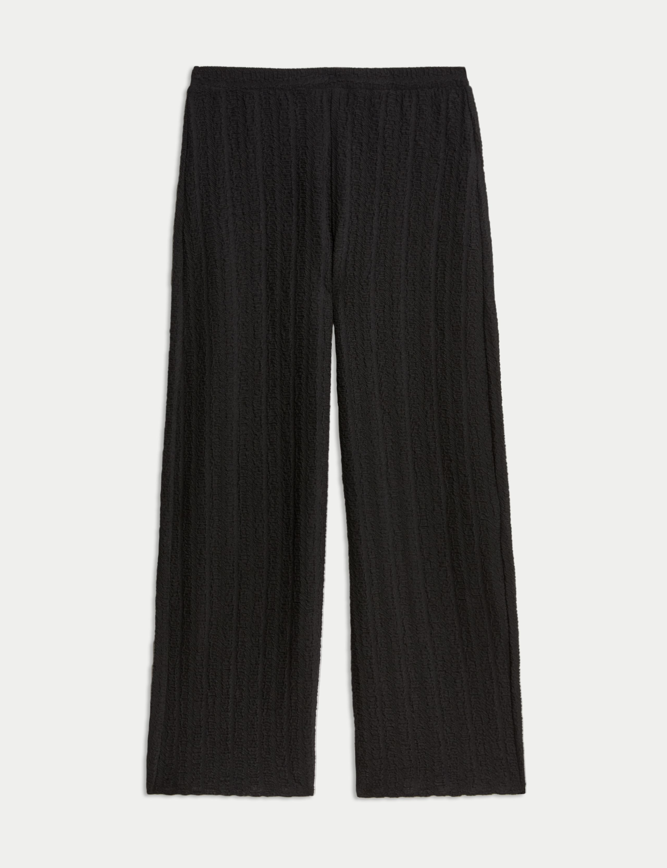 Textured Elasticated Waist Wide Leg Trousers 2 of 6