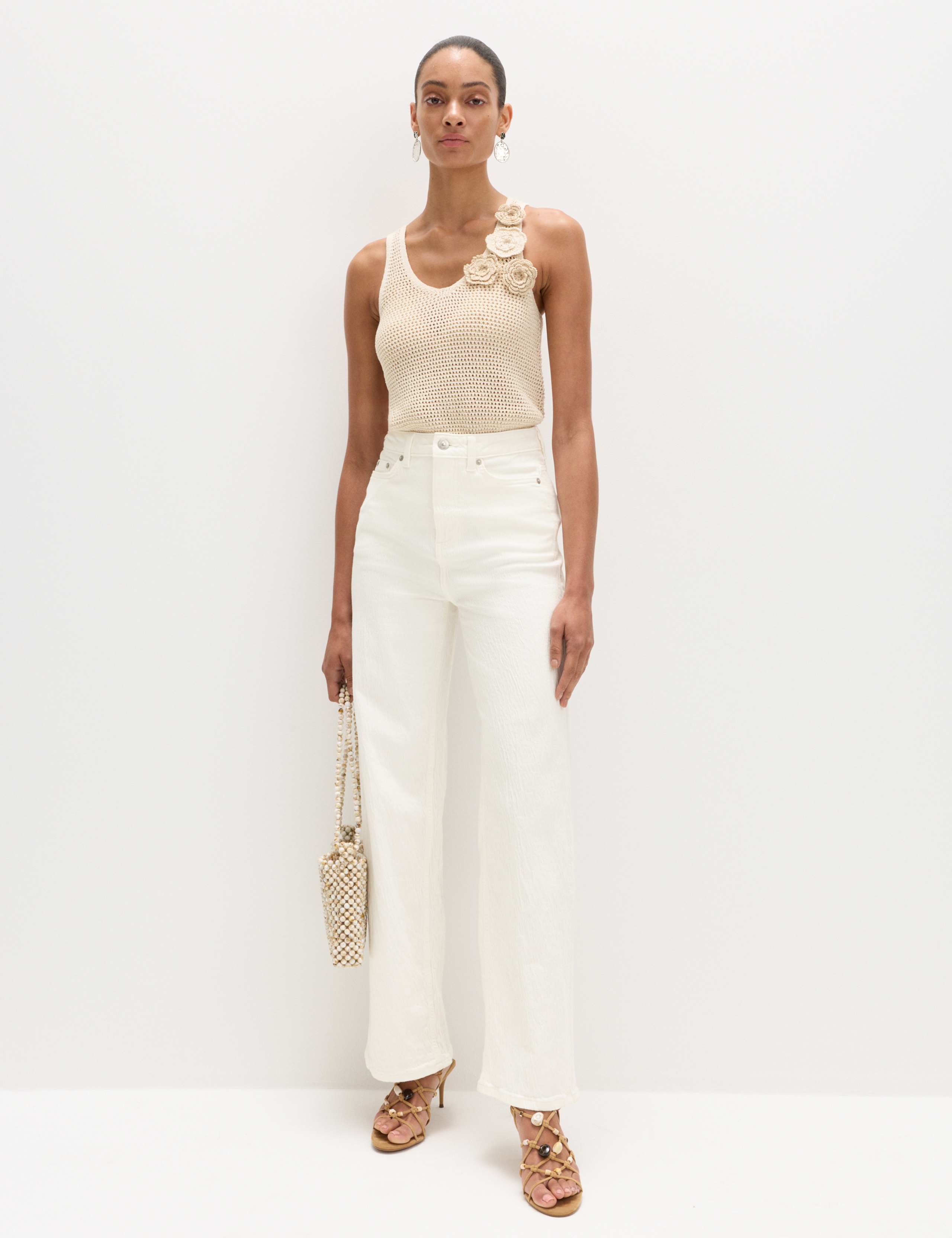 Cotton Rich Textured Straight Leg Trousers 1 of 6