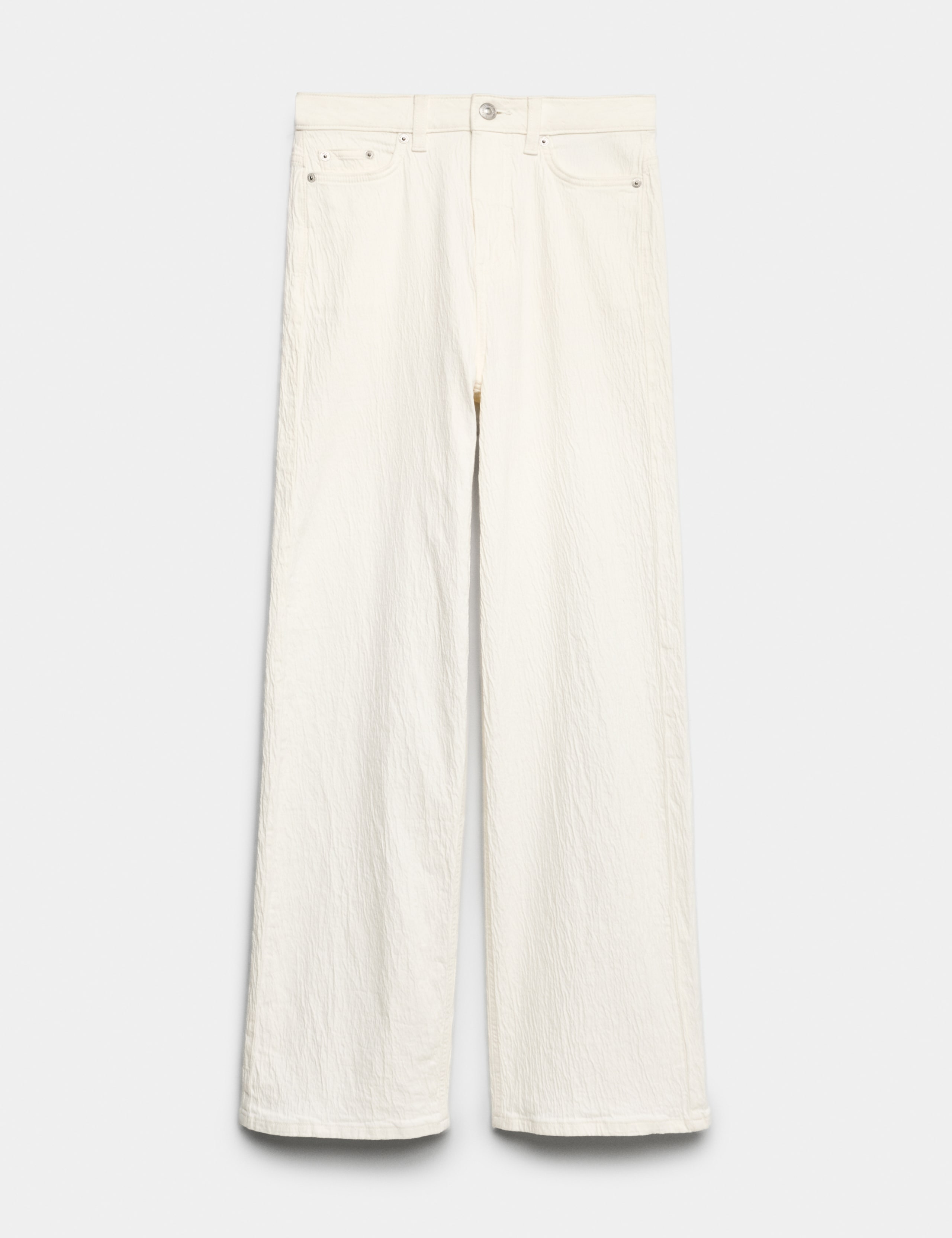 Cotton Rich Textured Straight Leg Trousers 2 of 6