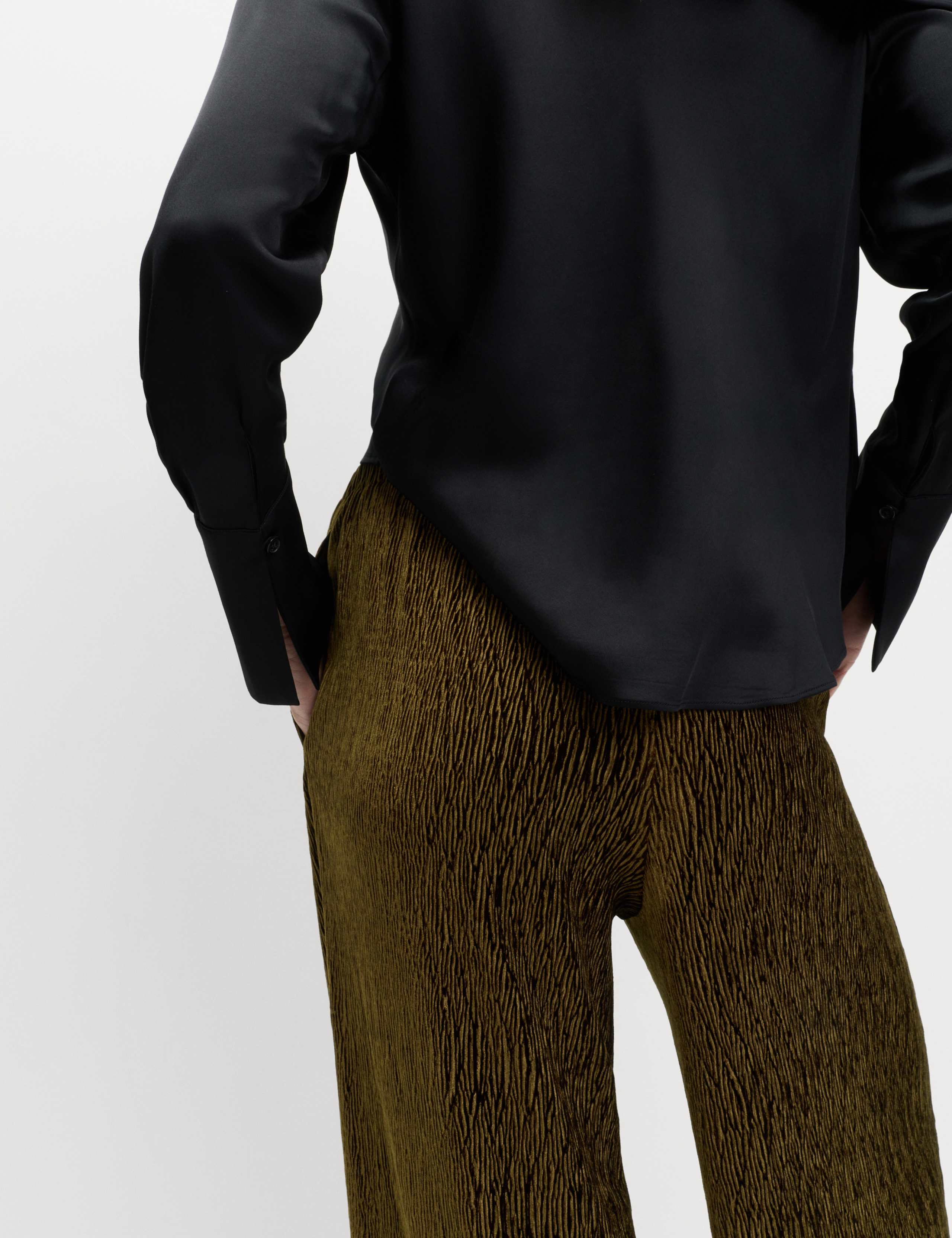 Velvet Crinkle Wide Leg Trousers 3 of 6