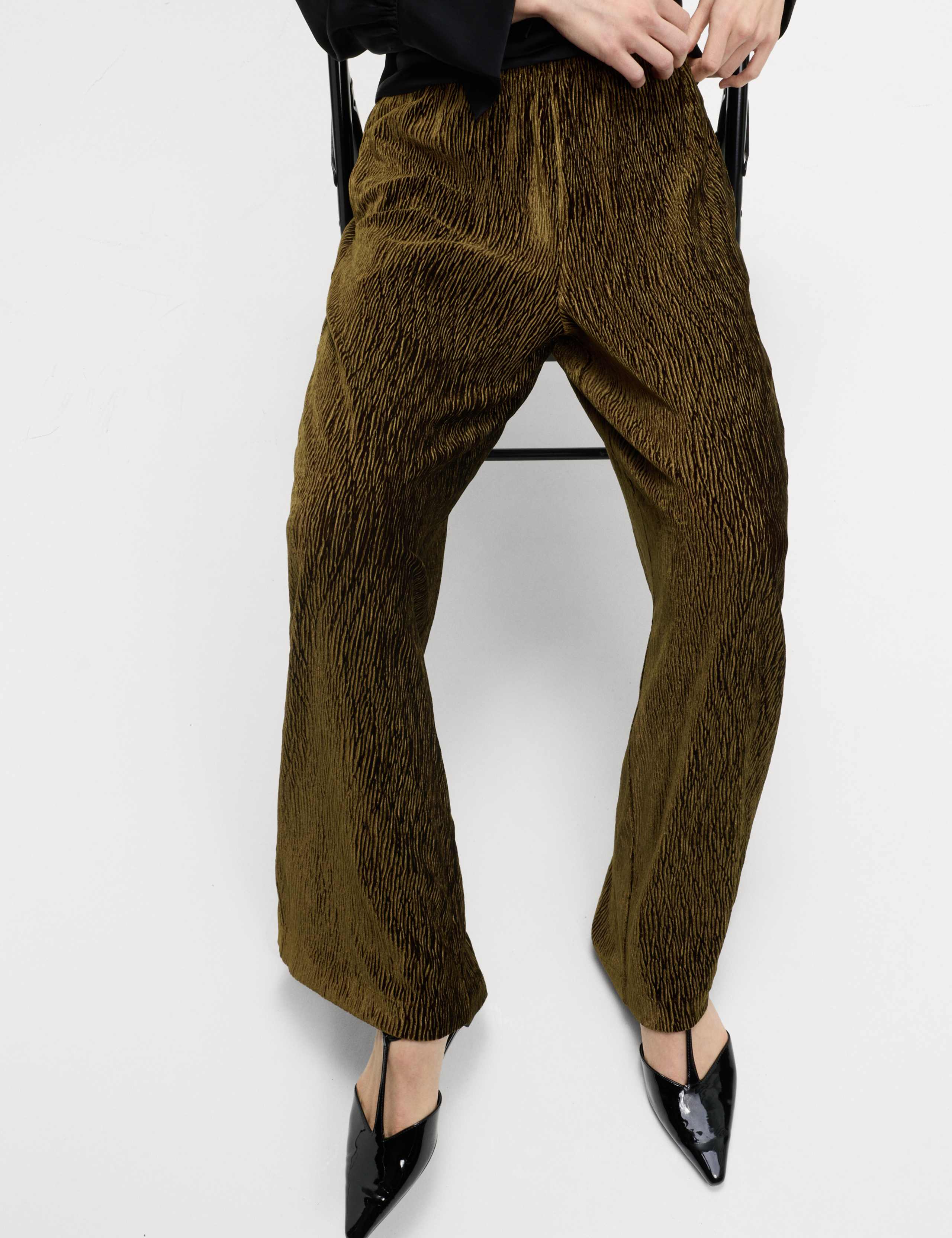 Velvet Crinkle Wide Leg Trousers 6 of 6