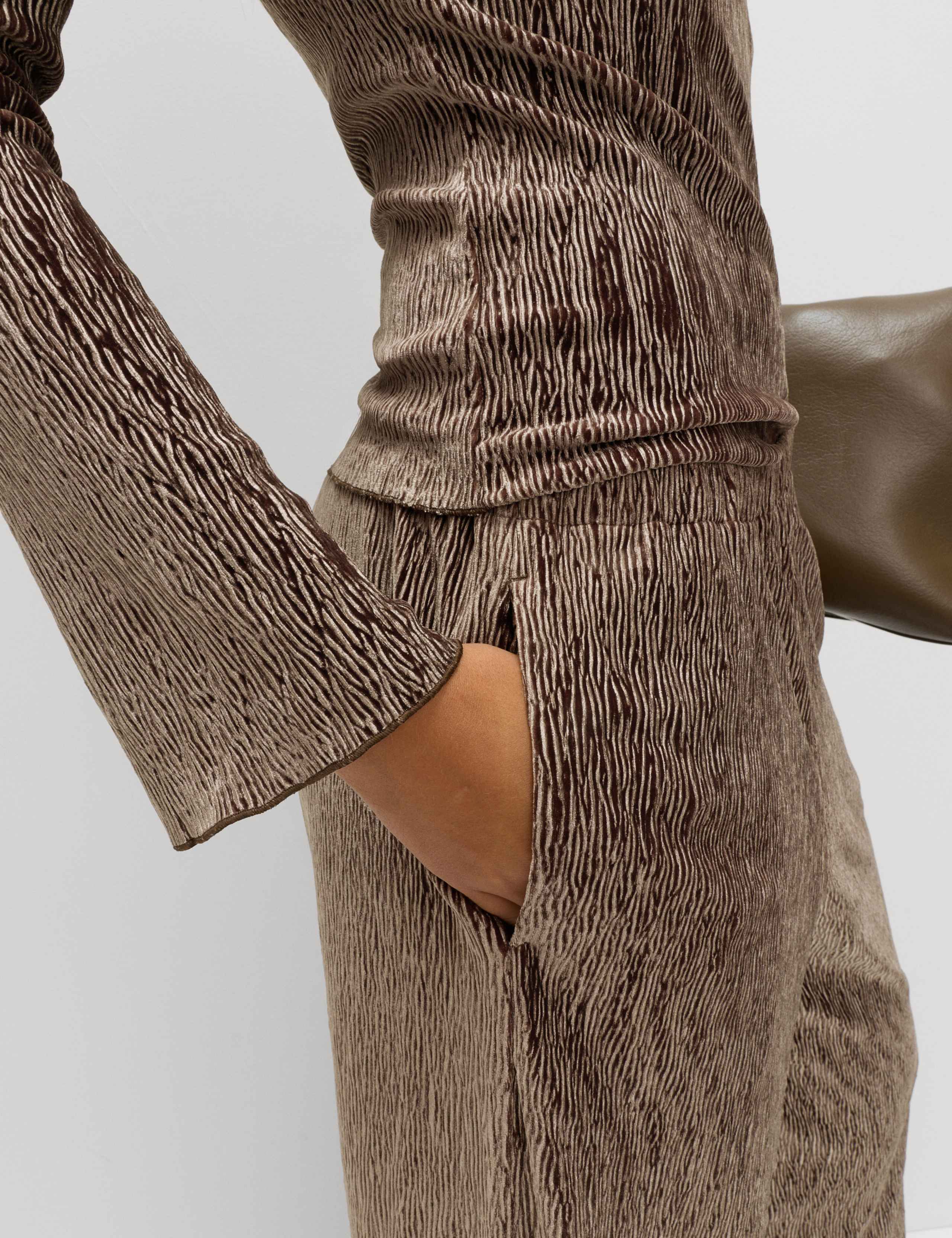 Velvet Crinkle Wide Leg Trousers 6 of 6