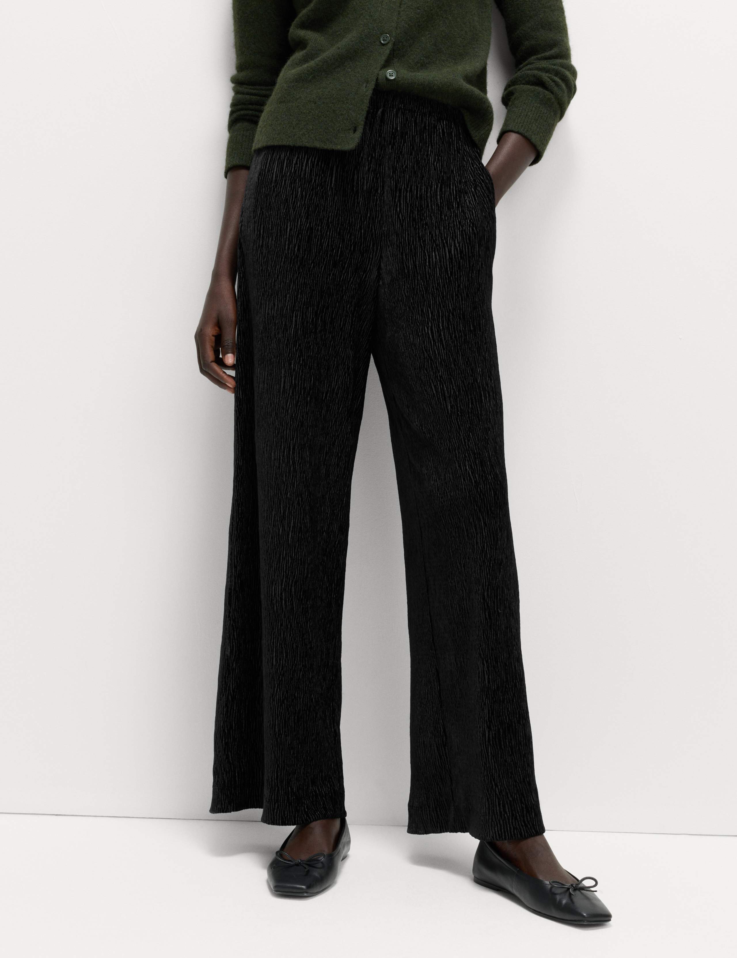 Velvet Crinkle Wide Leg Trousers 5 of 6
