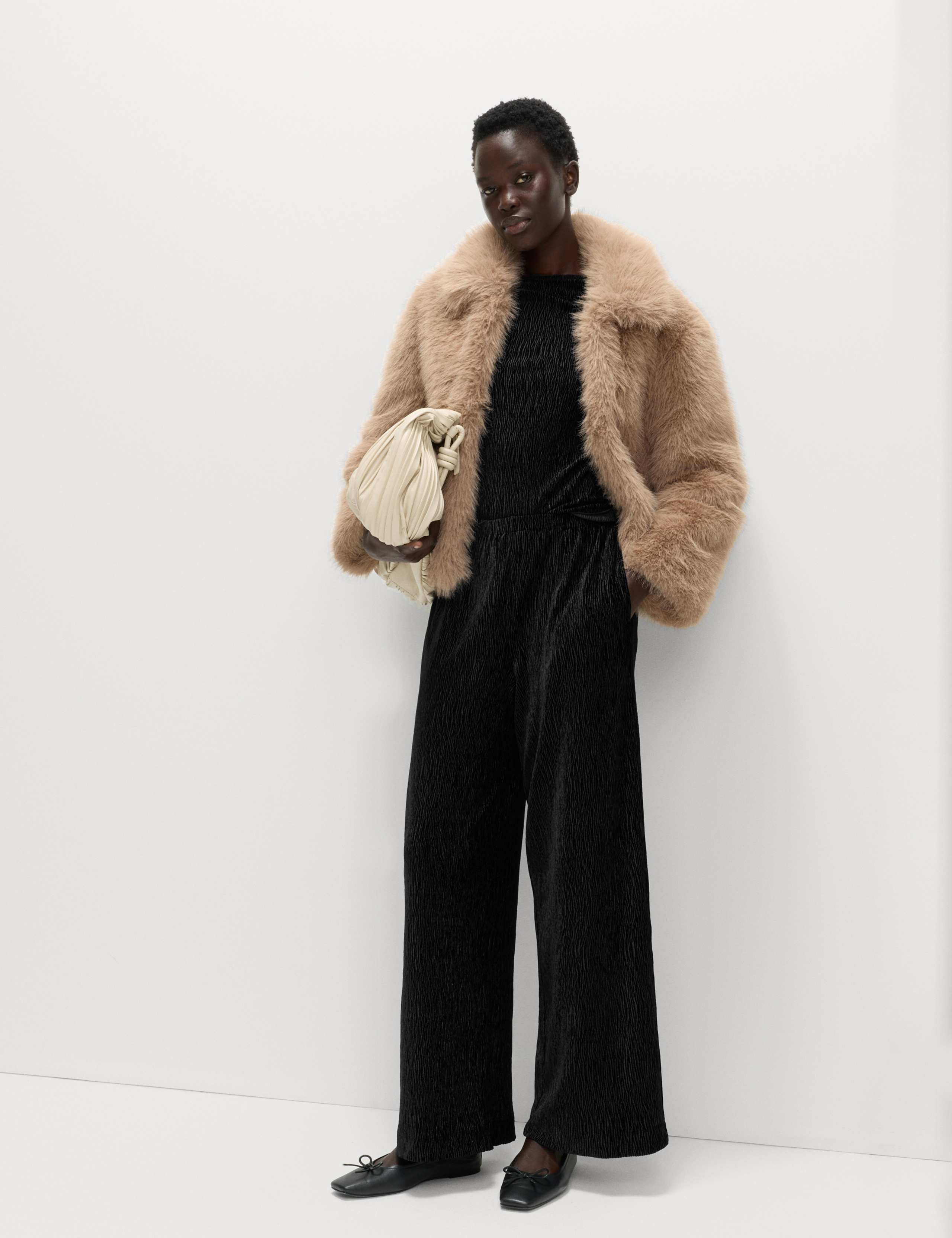 Velvet Crinkle Wide Leg Trousers 6 of 6
