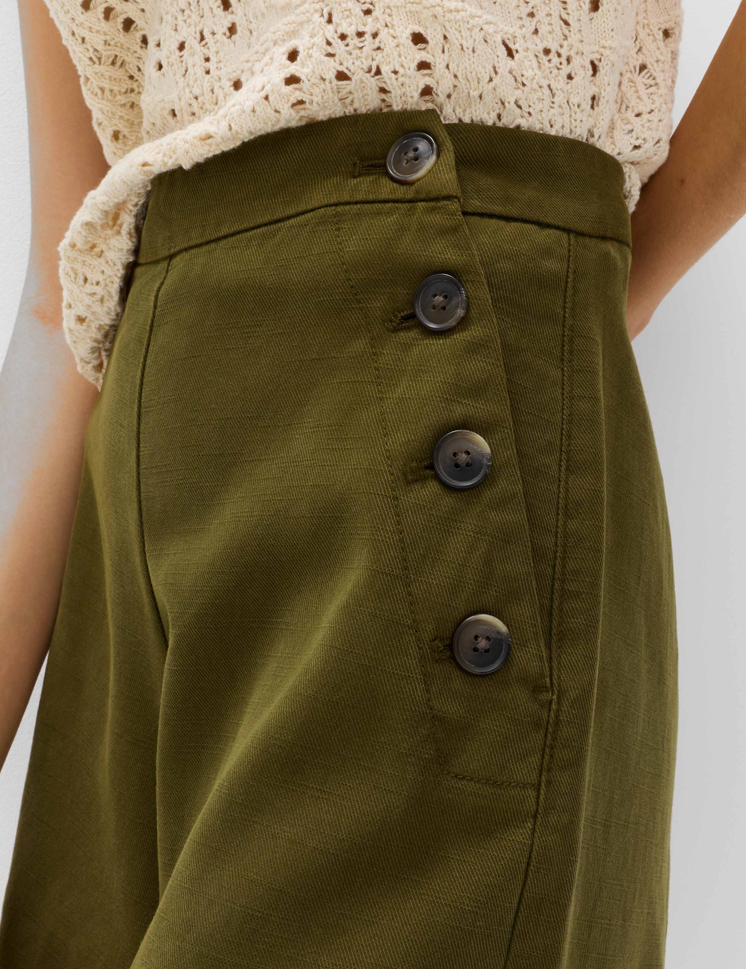 Lyocell Rich Button Detail Shorts 3 of 5