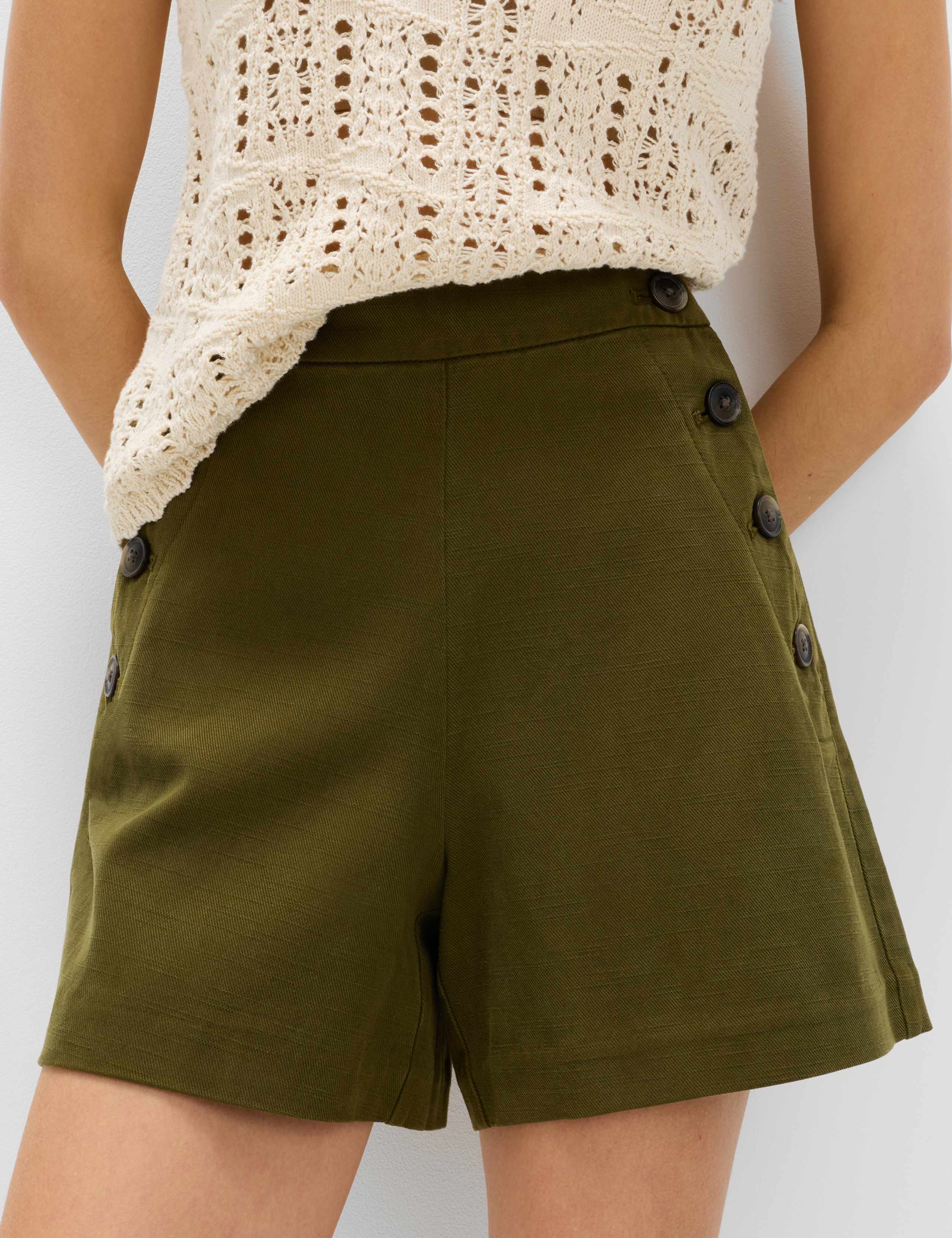Lyocell Rich Button Detail Shorts 5 of 5