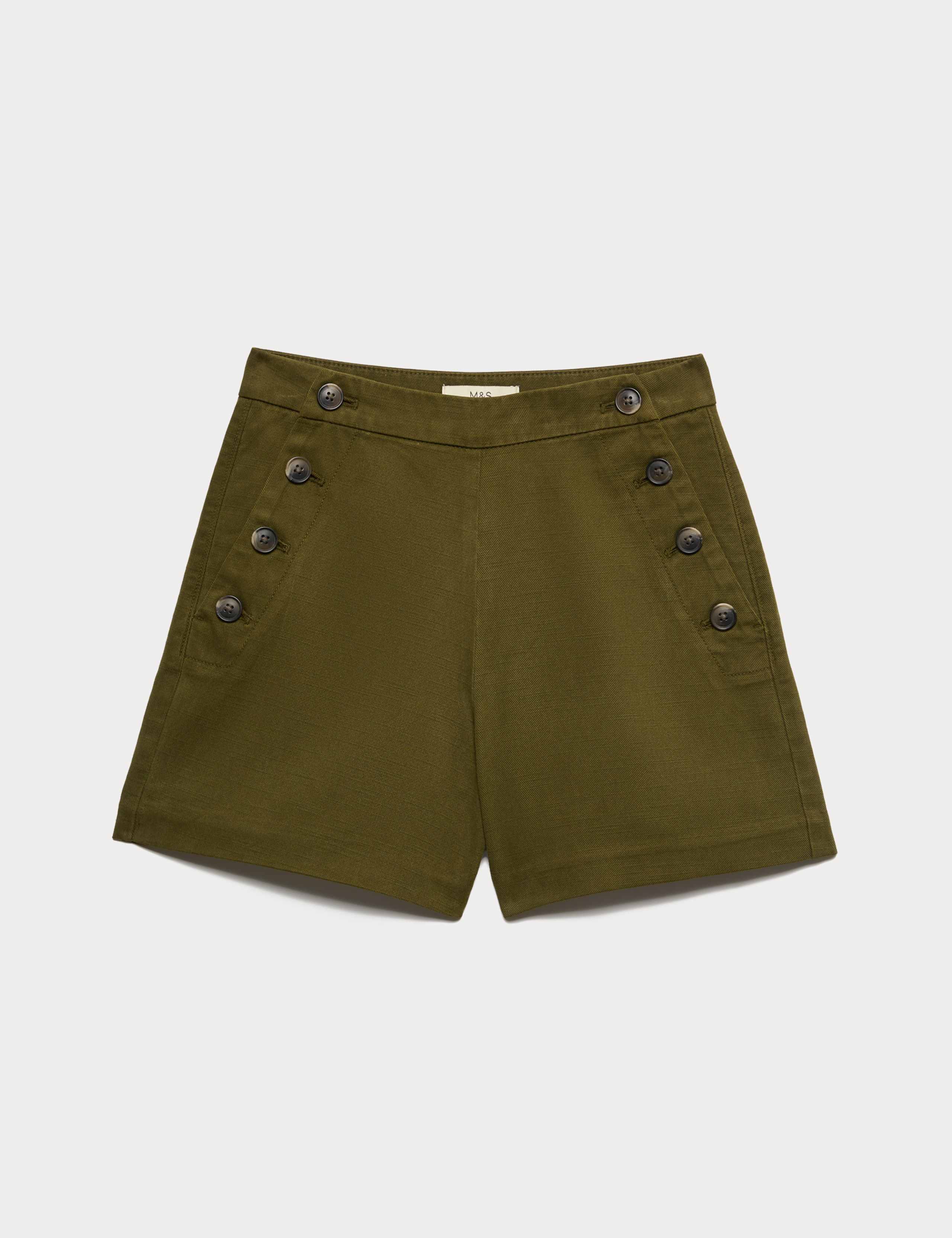 Lyocell Rich Button Detail Shorts 2 of 5