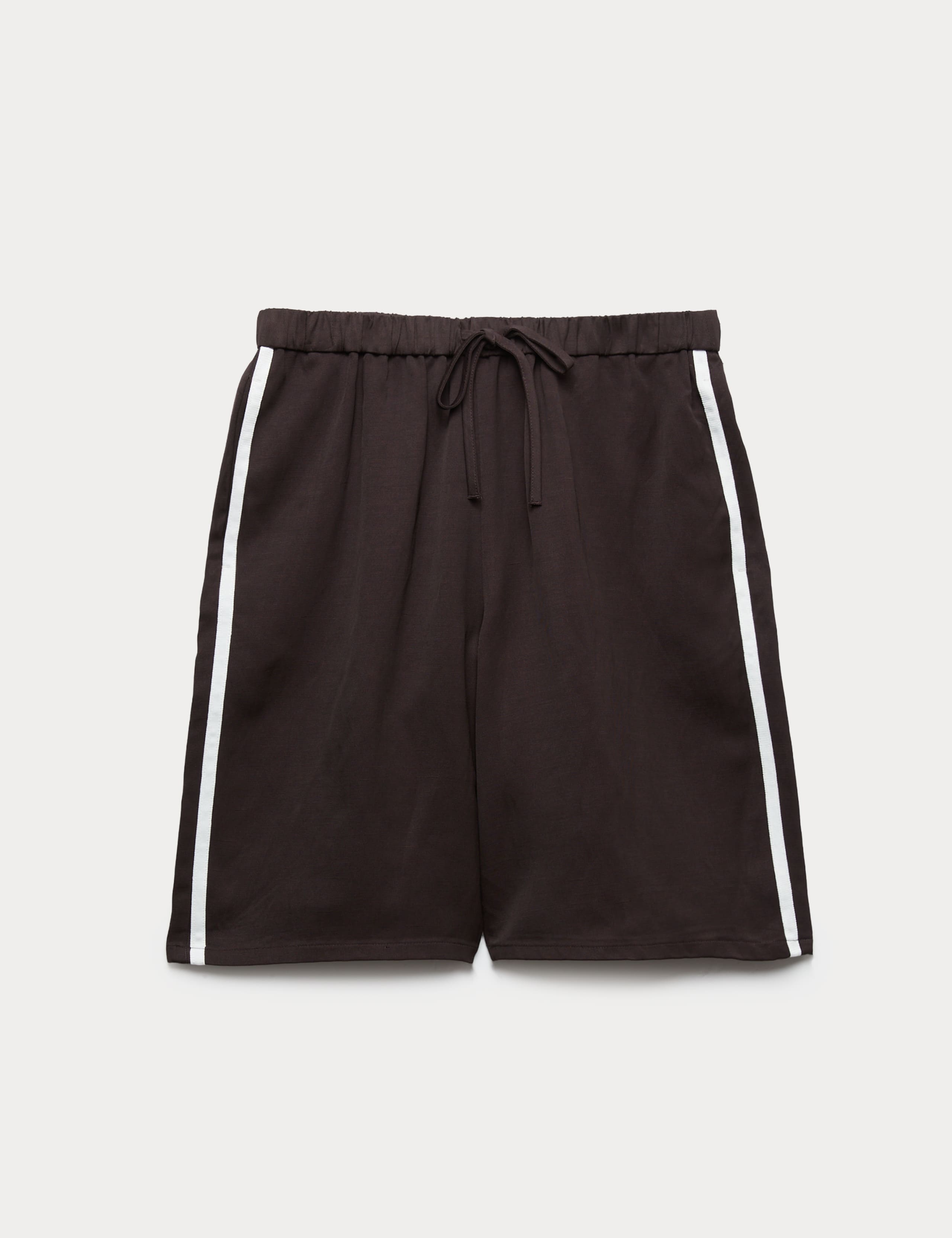 Side Stripe Longline Shorts with Linen 2 of 6