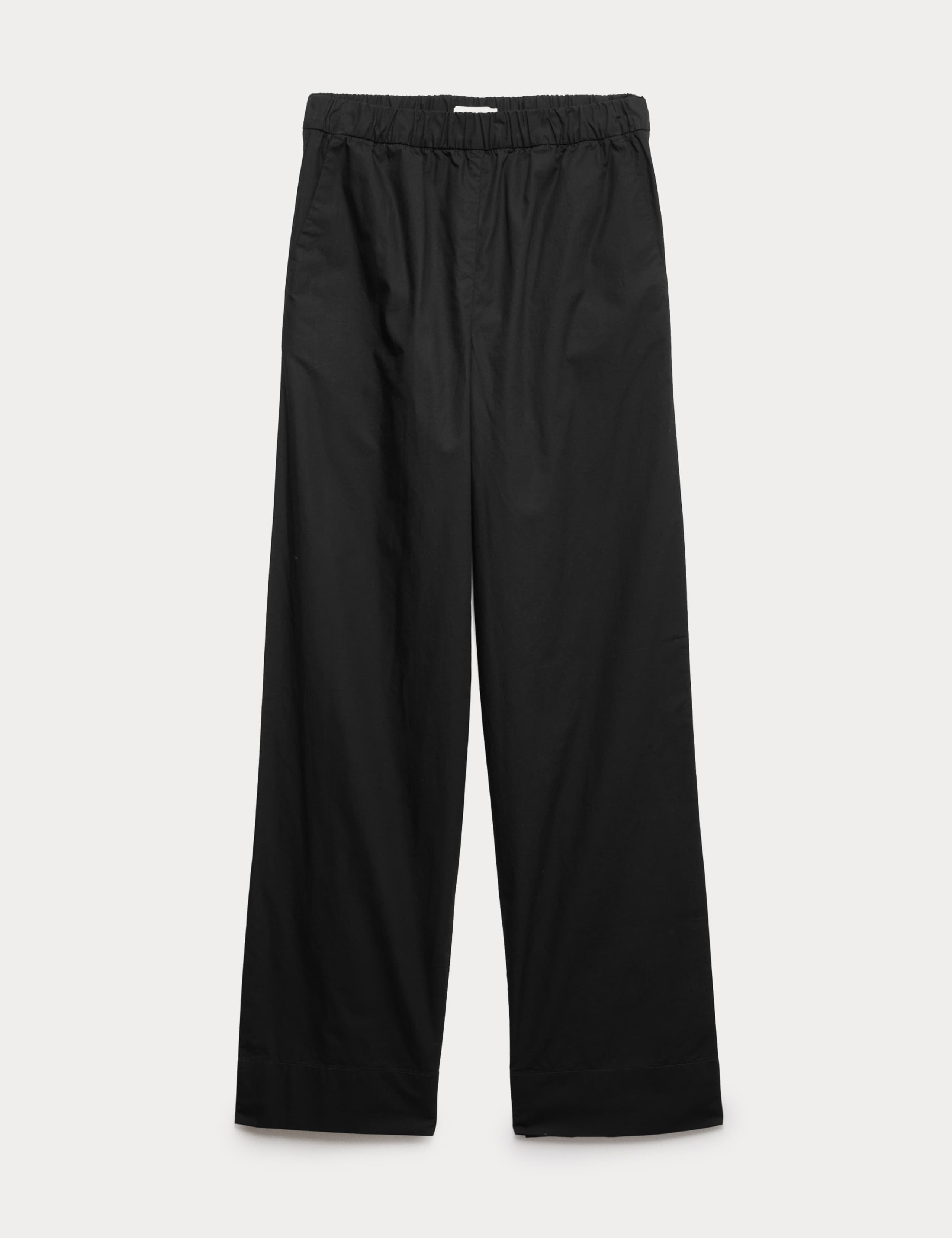 Pure Cotton Poplin Pull On Straight Leg Trousers 2 of 6