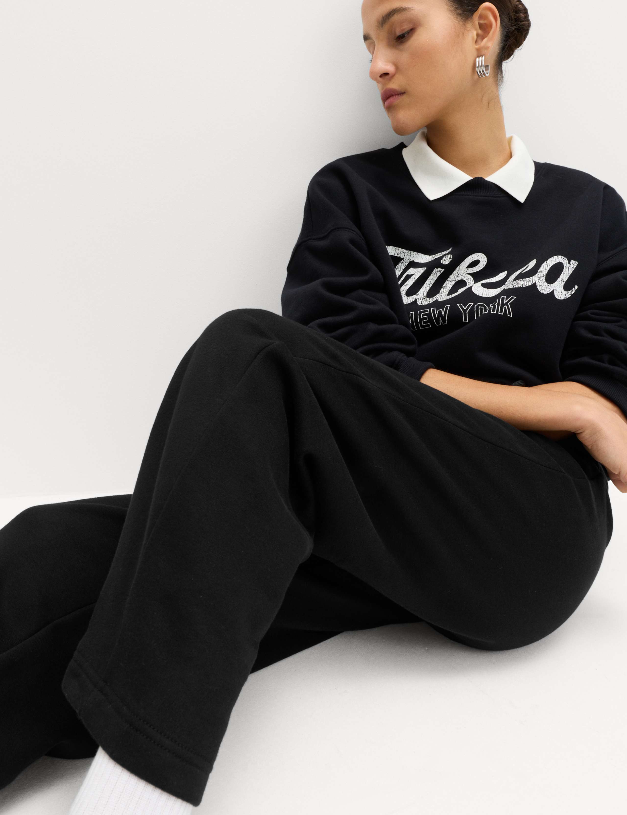 Cotton Rich Carrot Leg Ankle Grazer Joggers 1 of 5