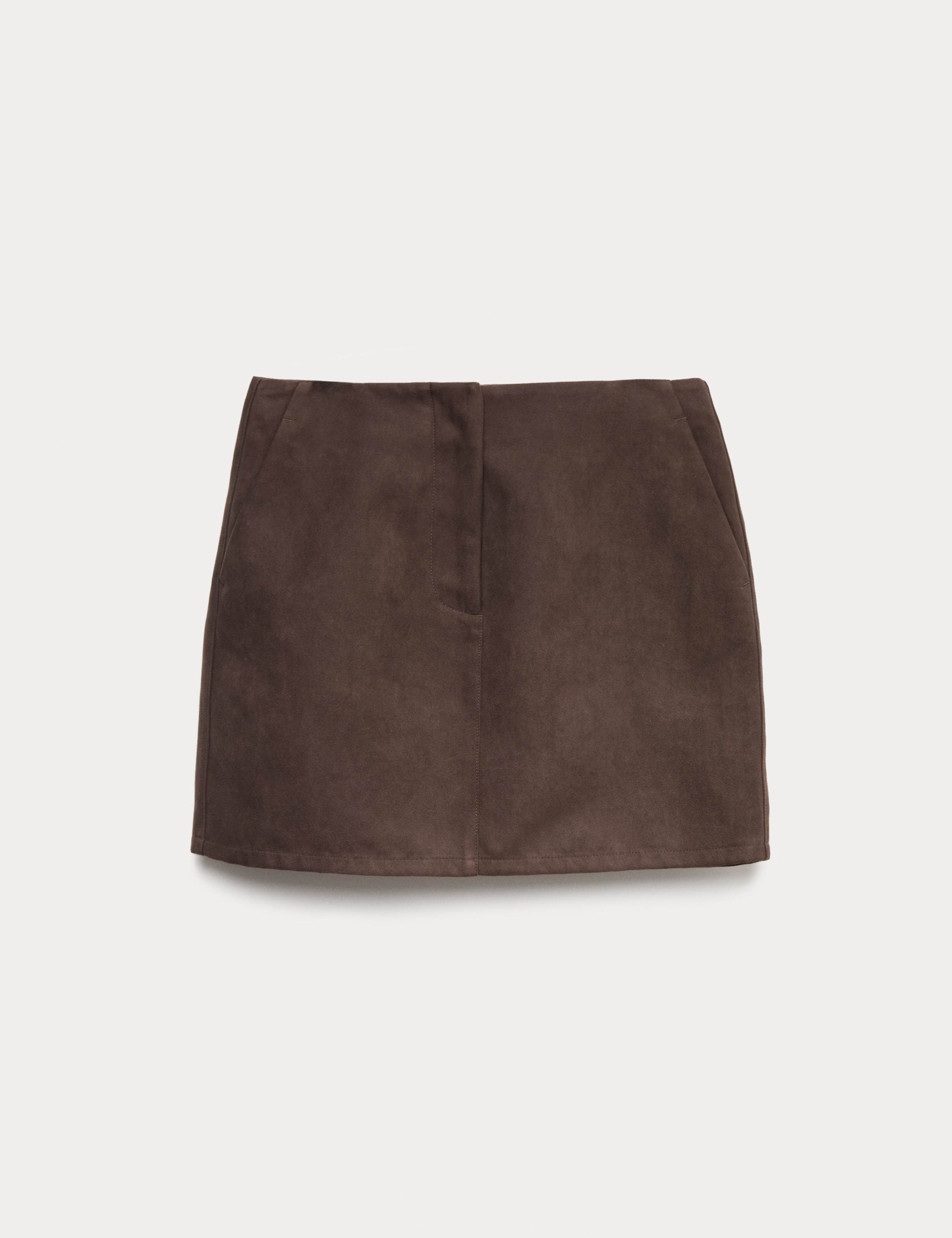 Suedette Mini A-Line Skirt 2 of 5