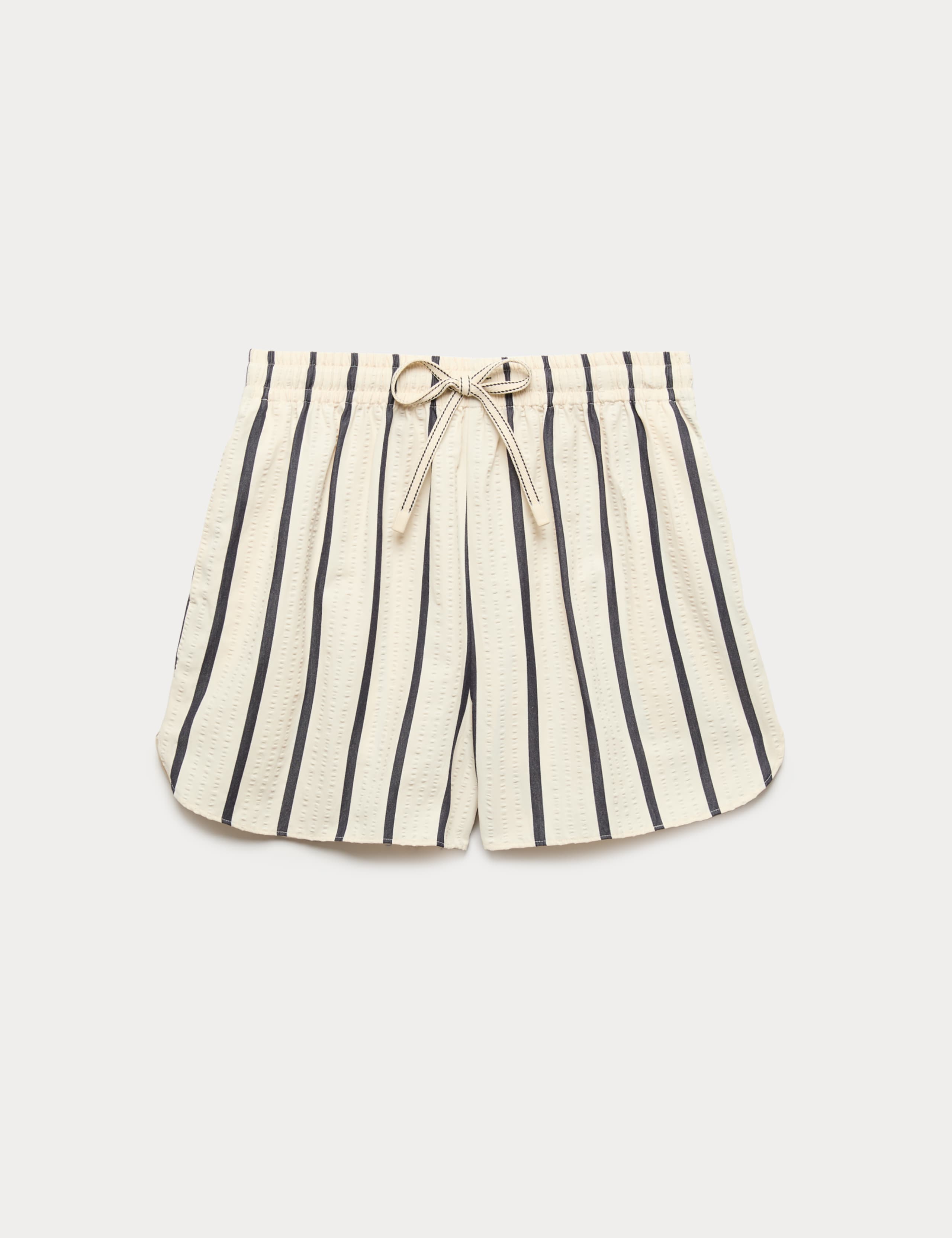 Cotton Blend Seersucker Striped Shorts 2 of 6
