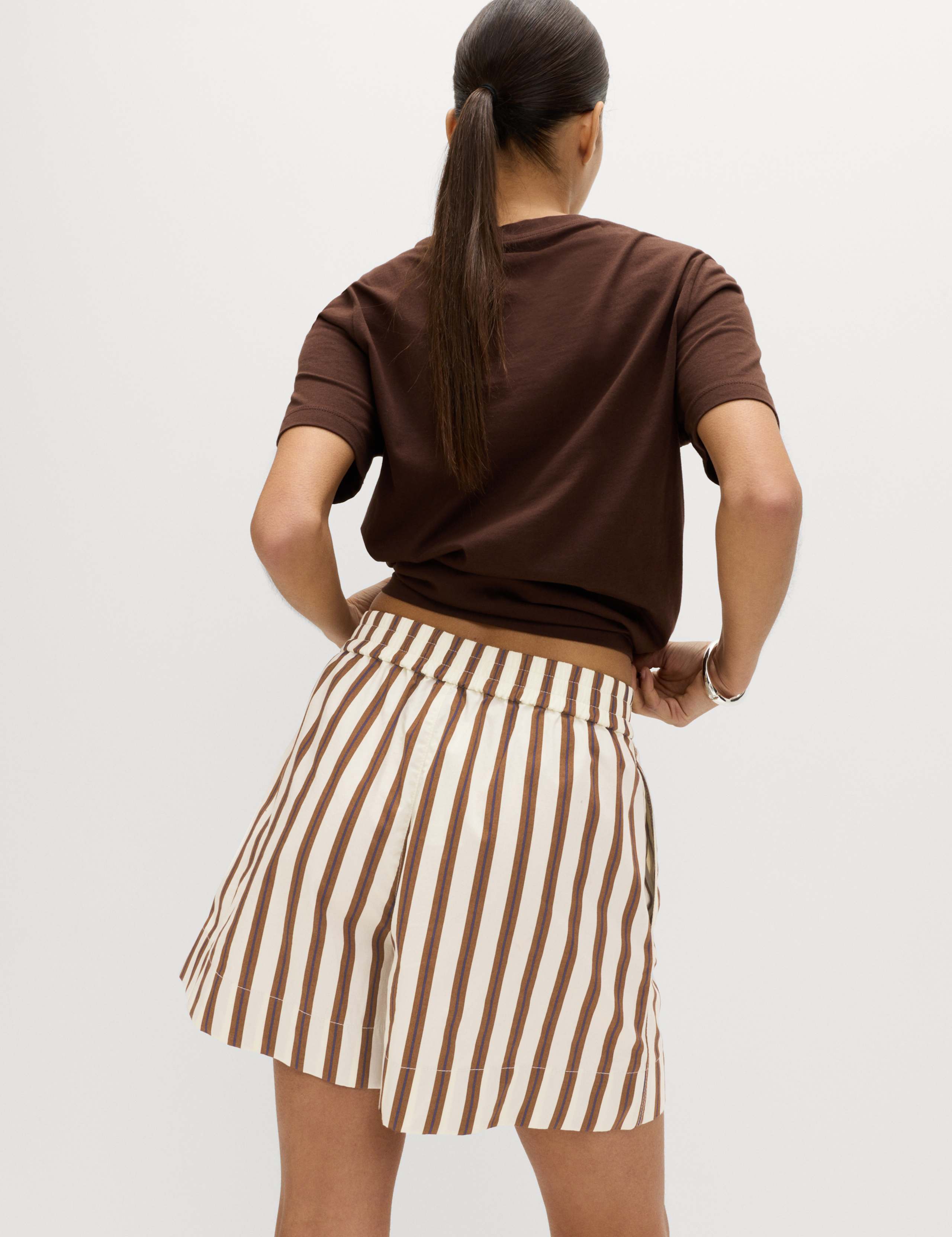 Pure Cotton Poplin High Waisted Shorts 5 of 5