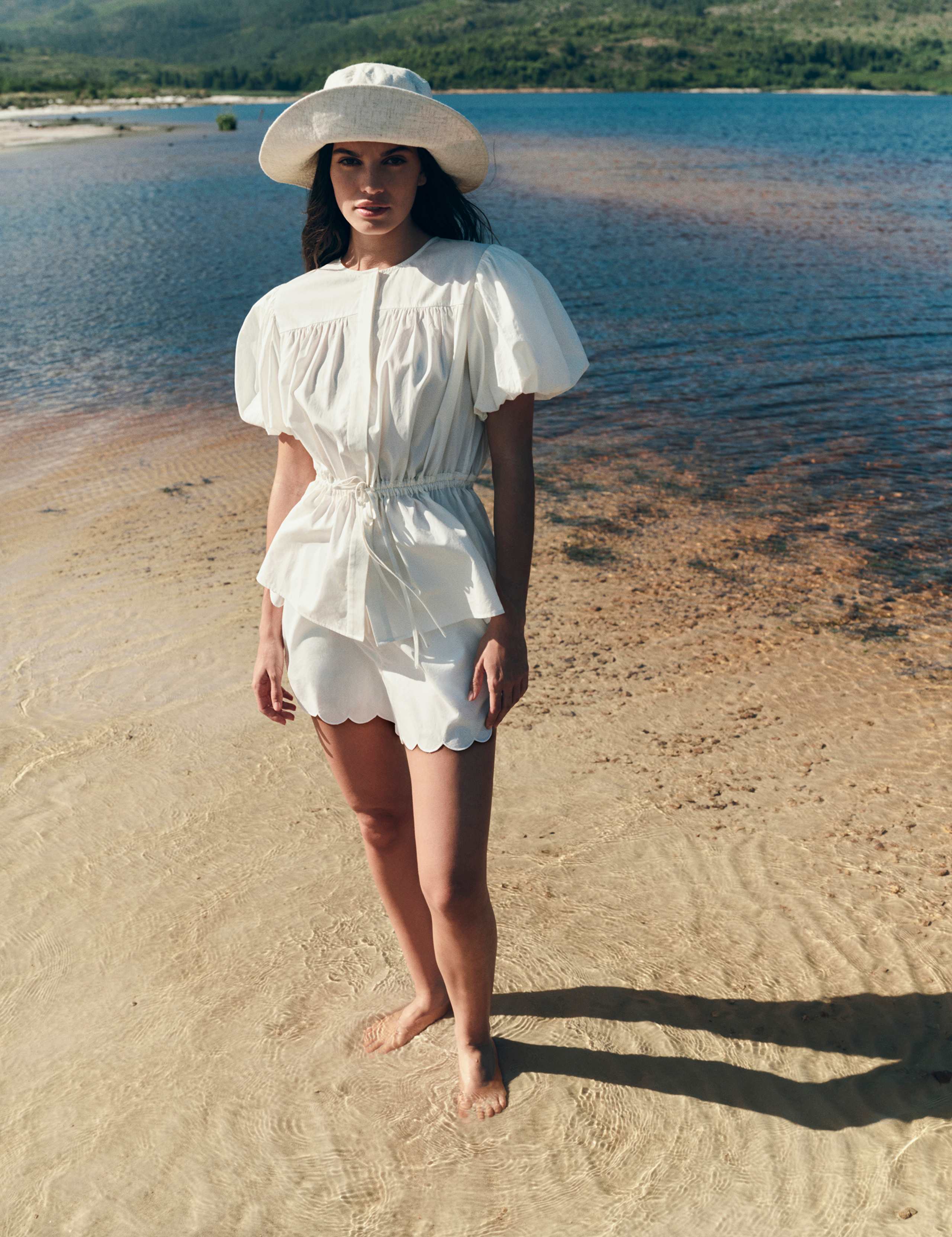 Pure Cotton Scallop Hem Shorts 1 of 7