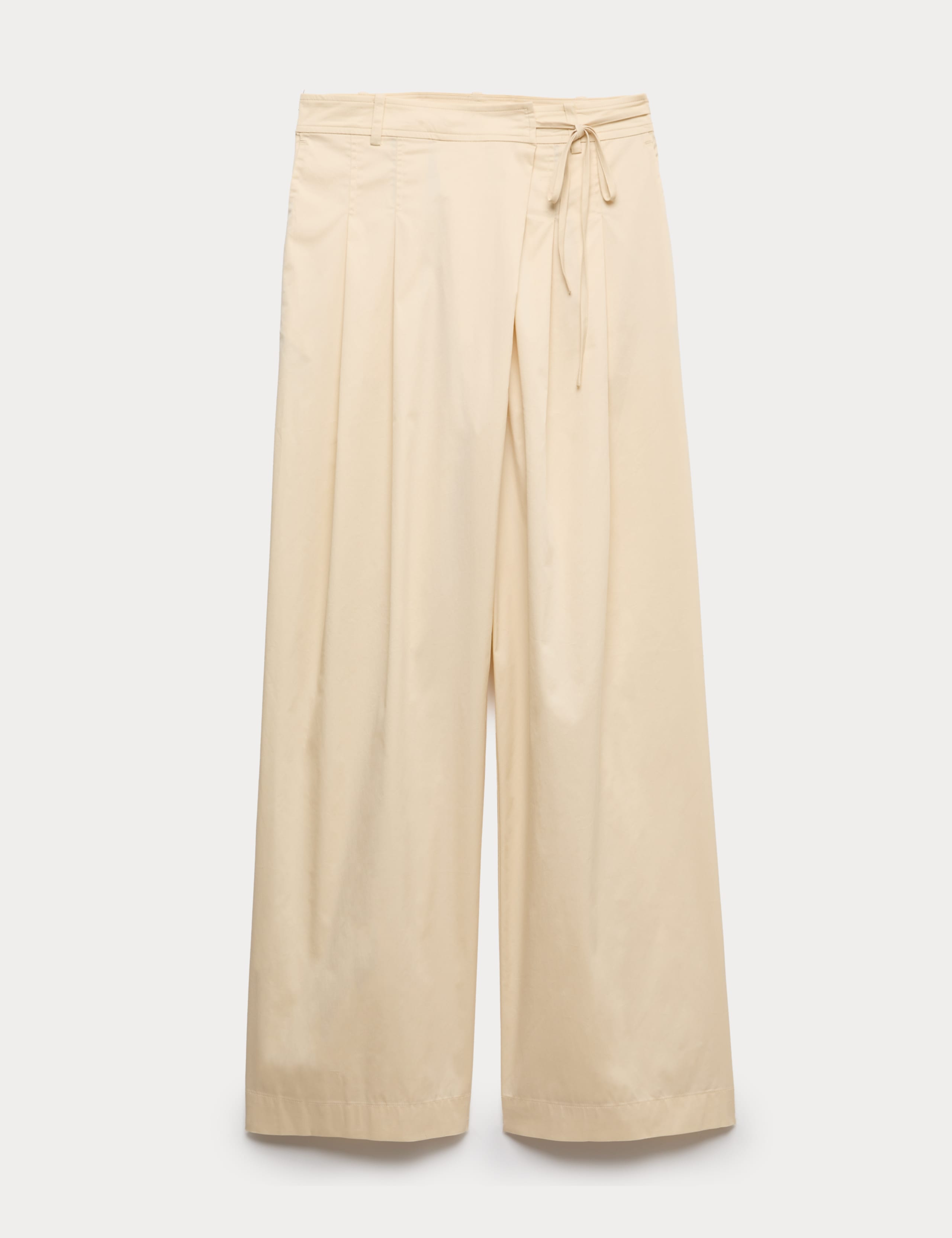 Cotton Rich Wrap Tie Wide Leg Trousers 2 of 6
