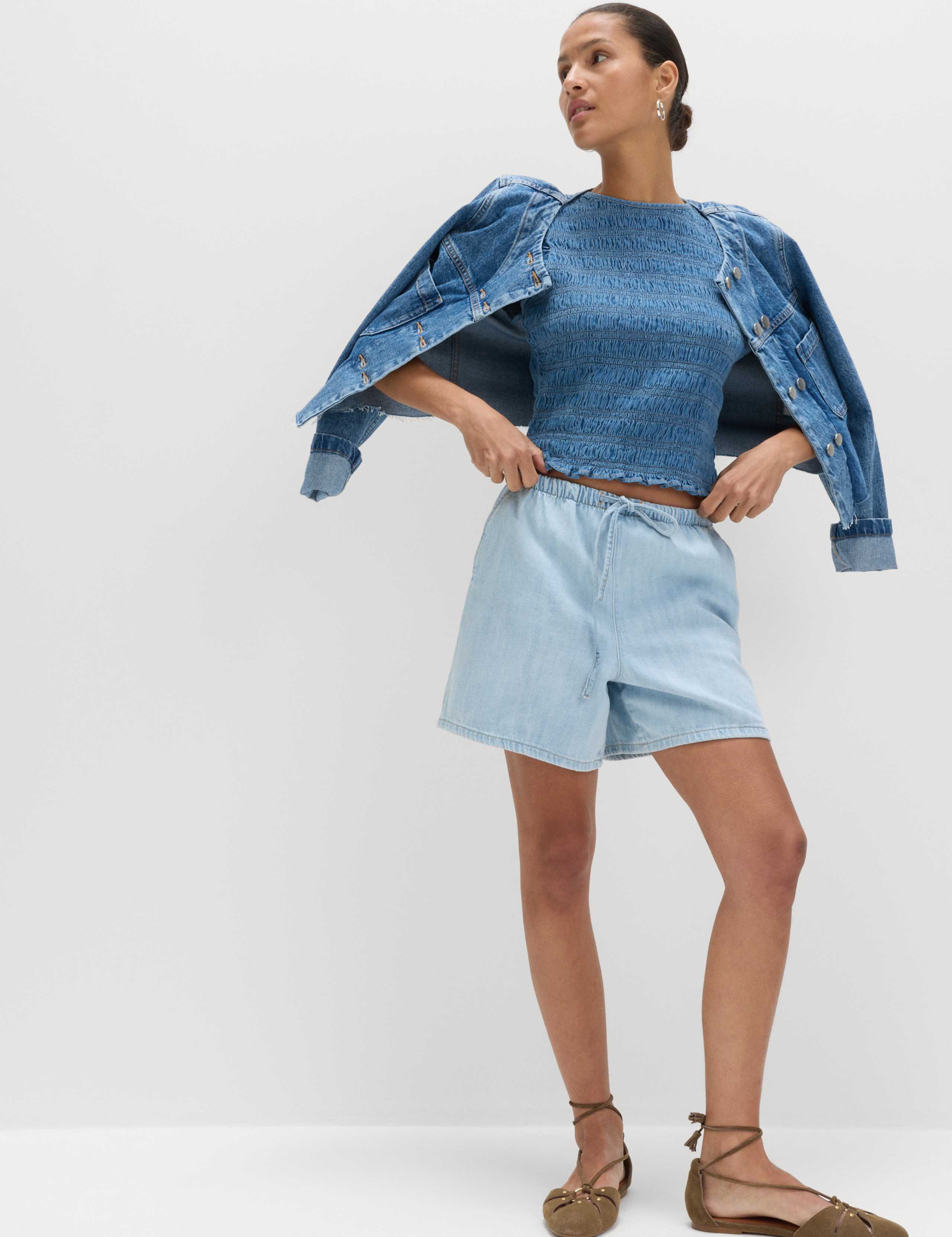 2pk Cotton Rich Pull On Denim Shorts 2 of 5