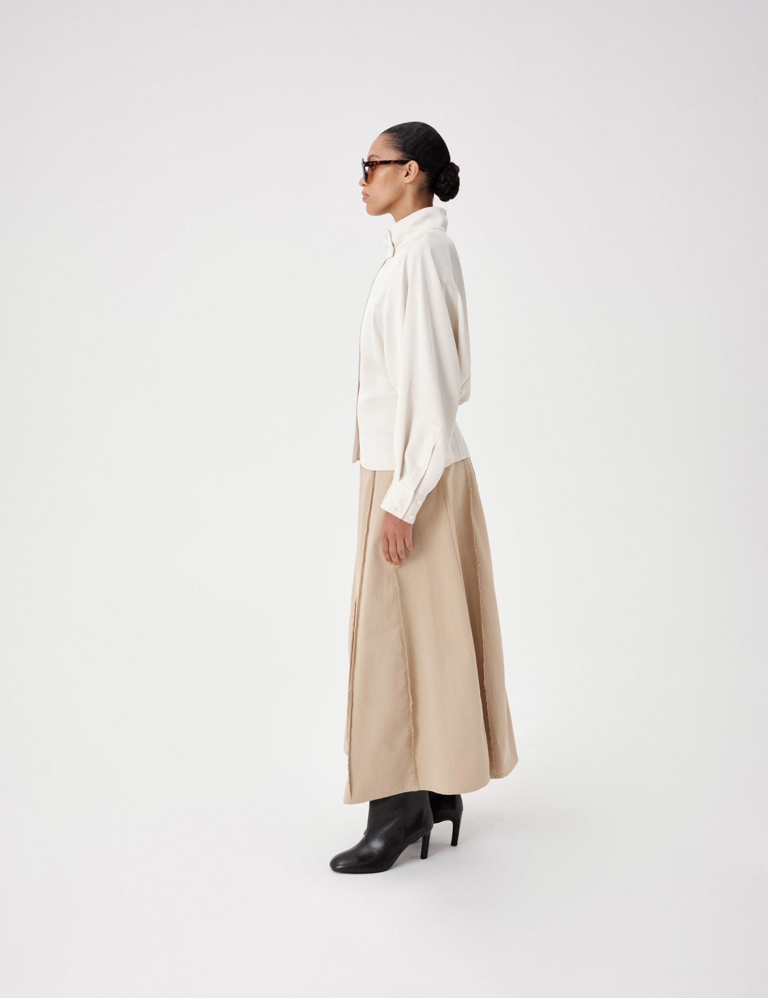 Pure Cotton Frayed Midi Circle Skirt 3 of 6