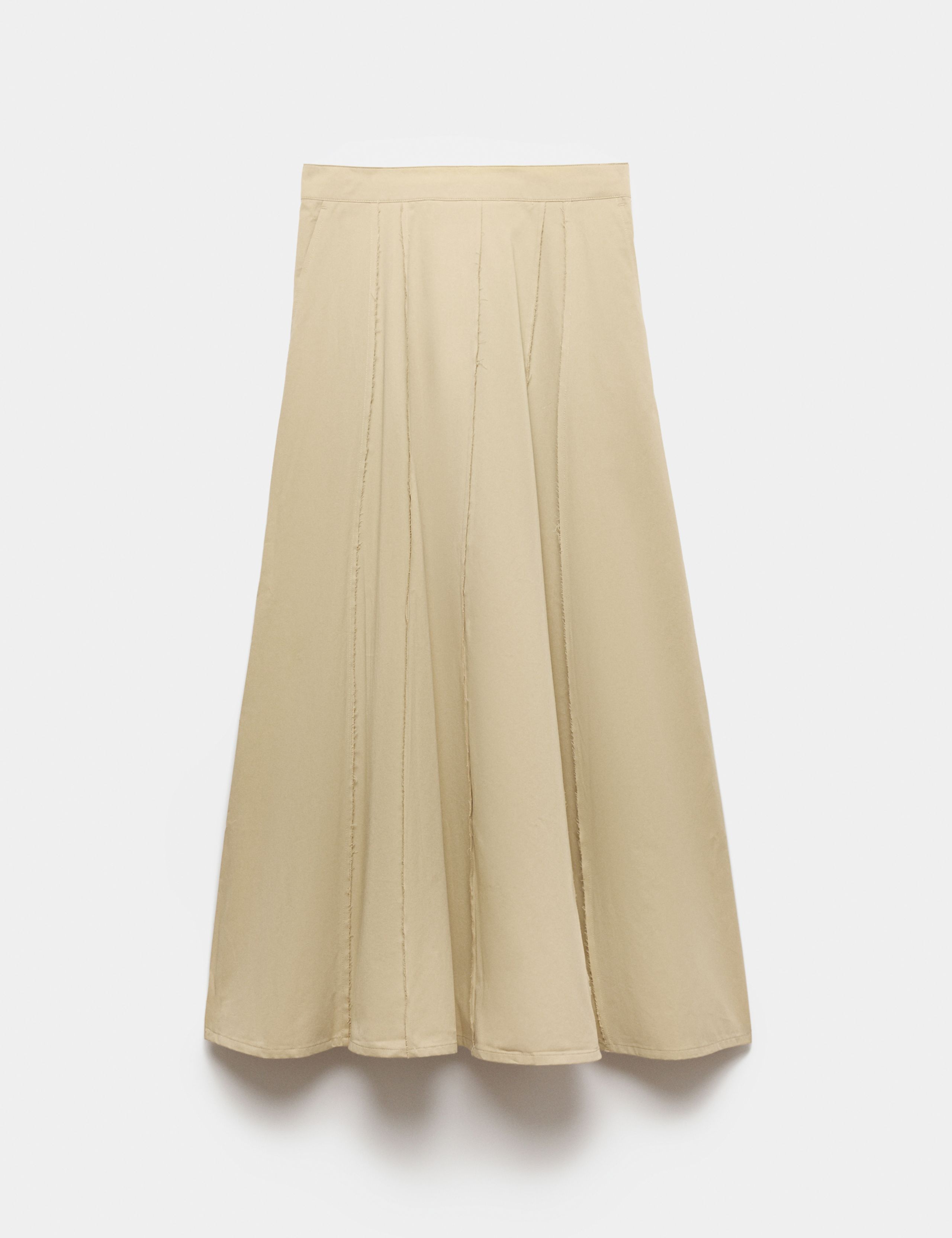 Pure Cotton Frayed Midi Circle Skirt 2 of 6