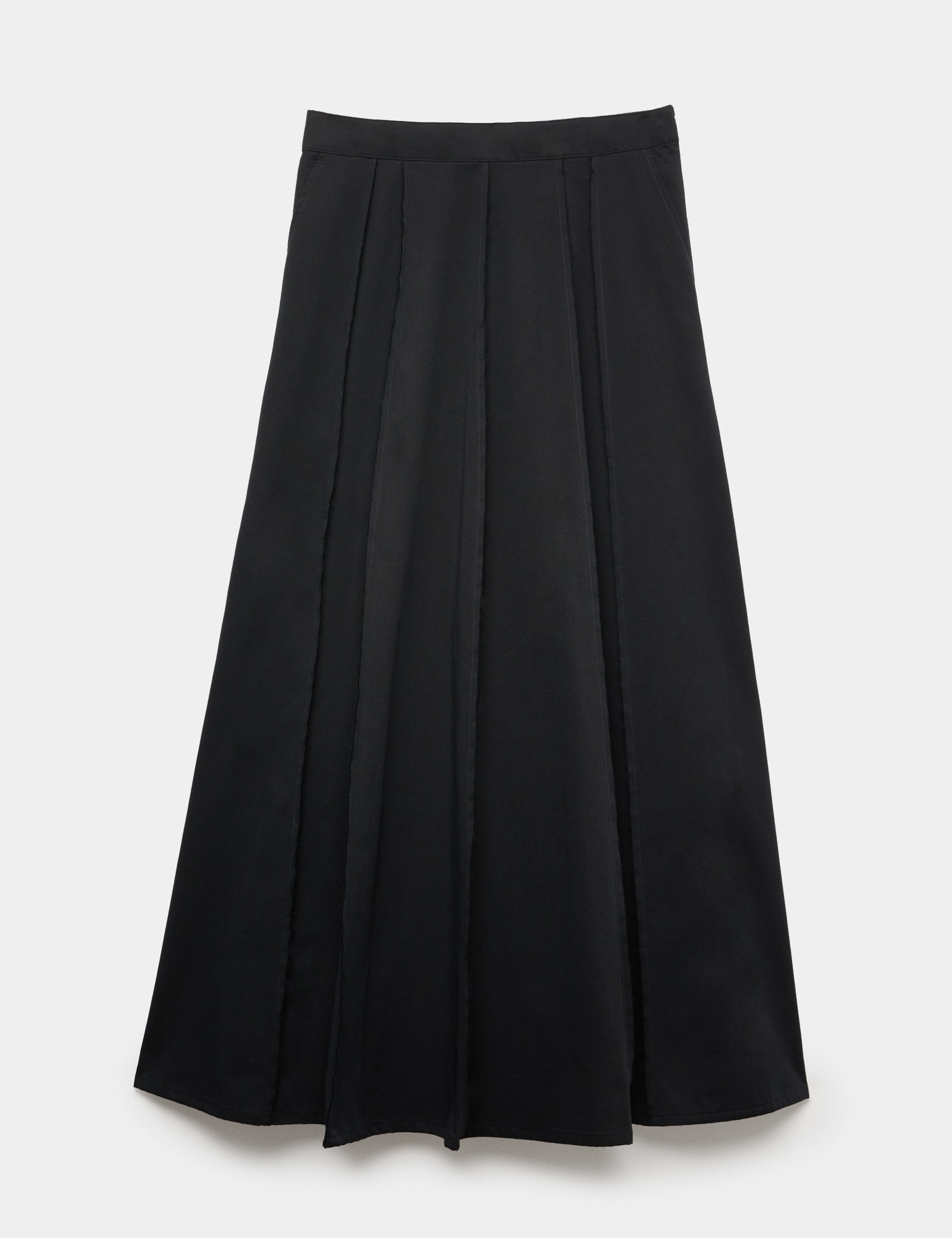 Pure Cotton Frayed Midi Panelled Circle Skirt 2 of 6
