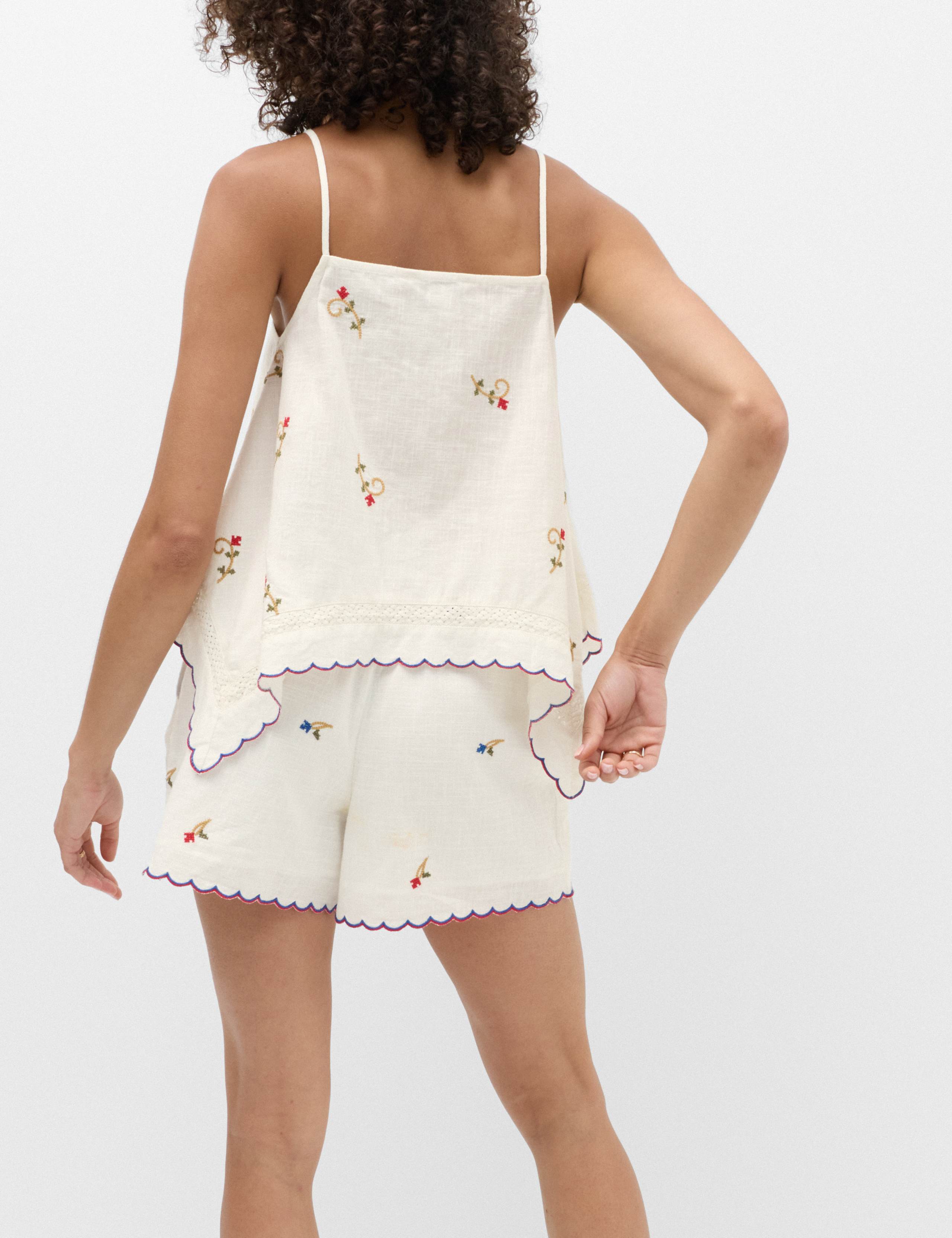 Pure Cotton Embroidered Shorts 4 of 5