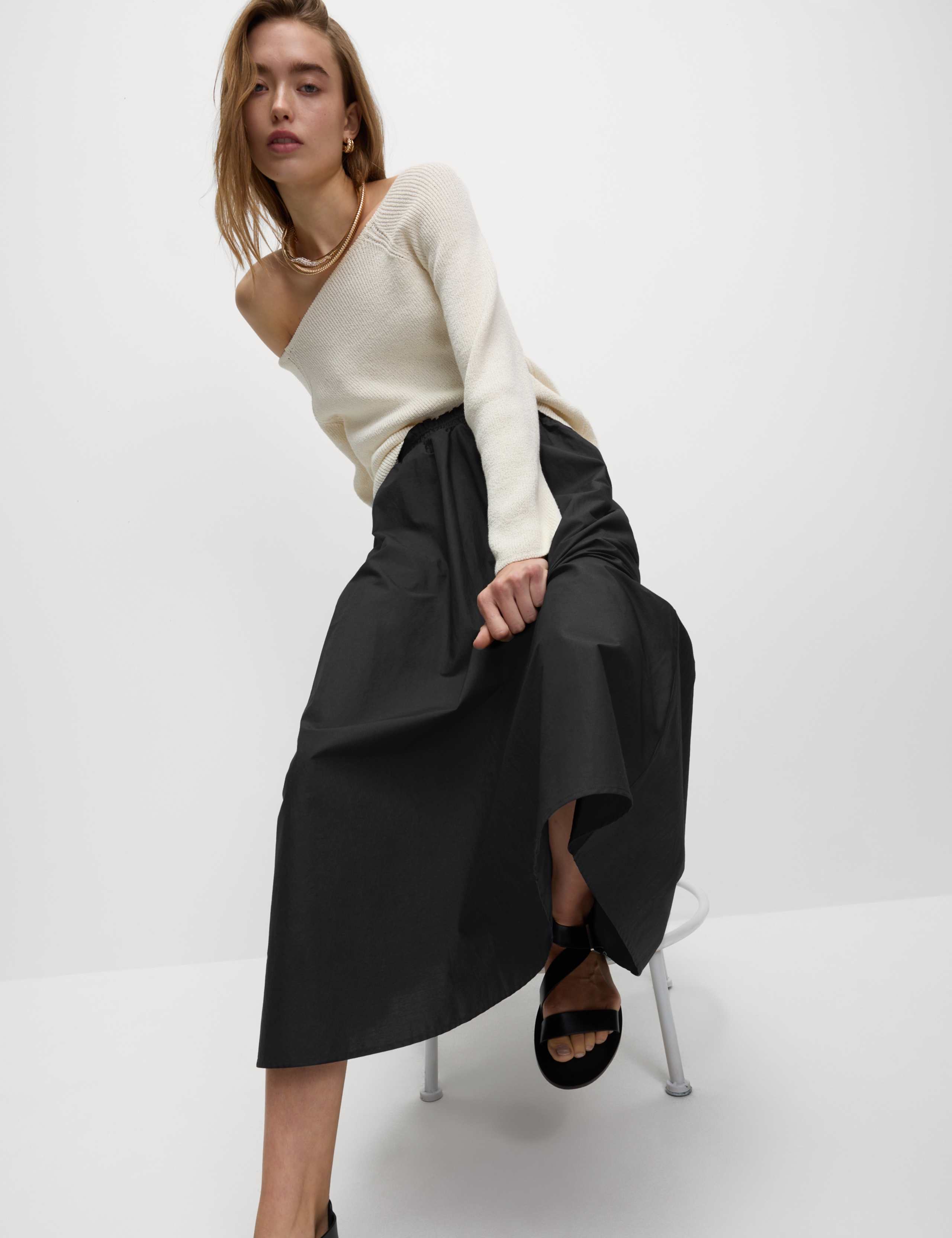 Pure Cotton Poplin A-line Skirt 5 of 5