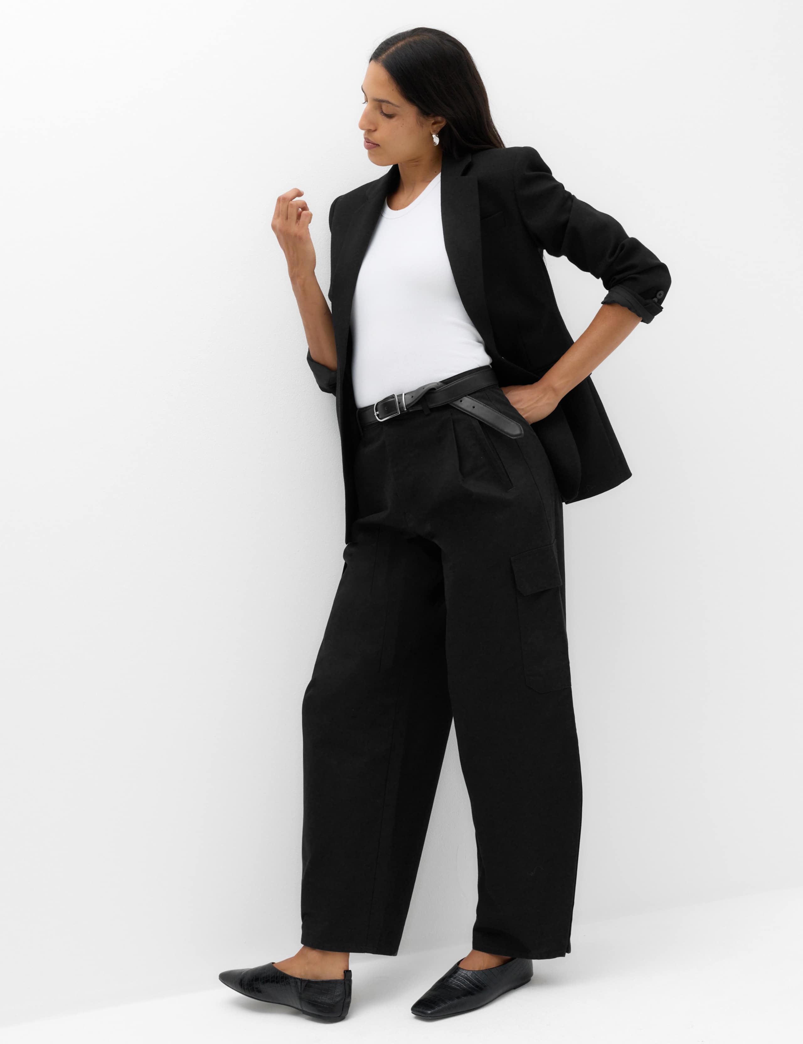 Pure Cotton Cargo Barrel Leg Trousers 7 of 7