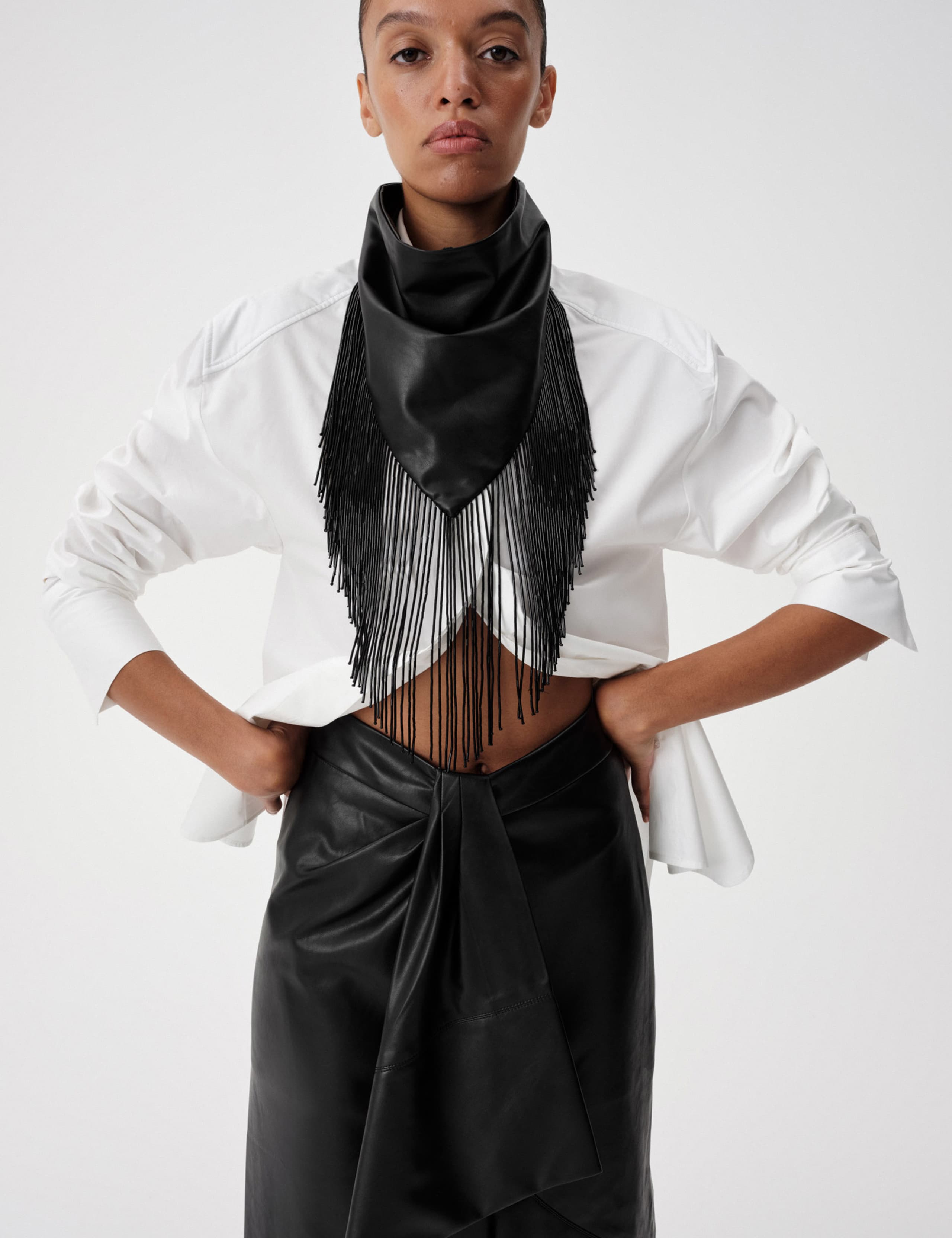 Faux Leather Midi Wrap Skirt 6 of 7