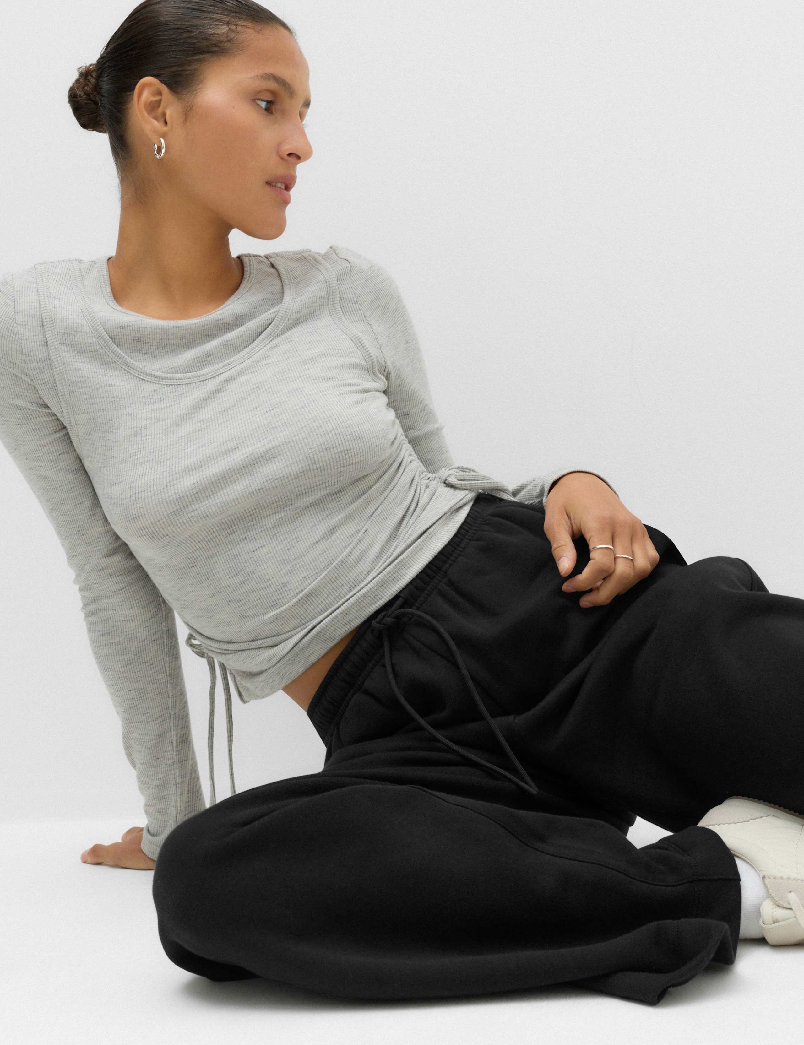 Cotton Rich Wide Leg Joggers 4 of 7