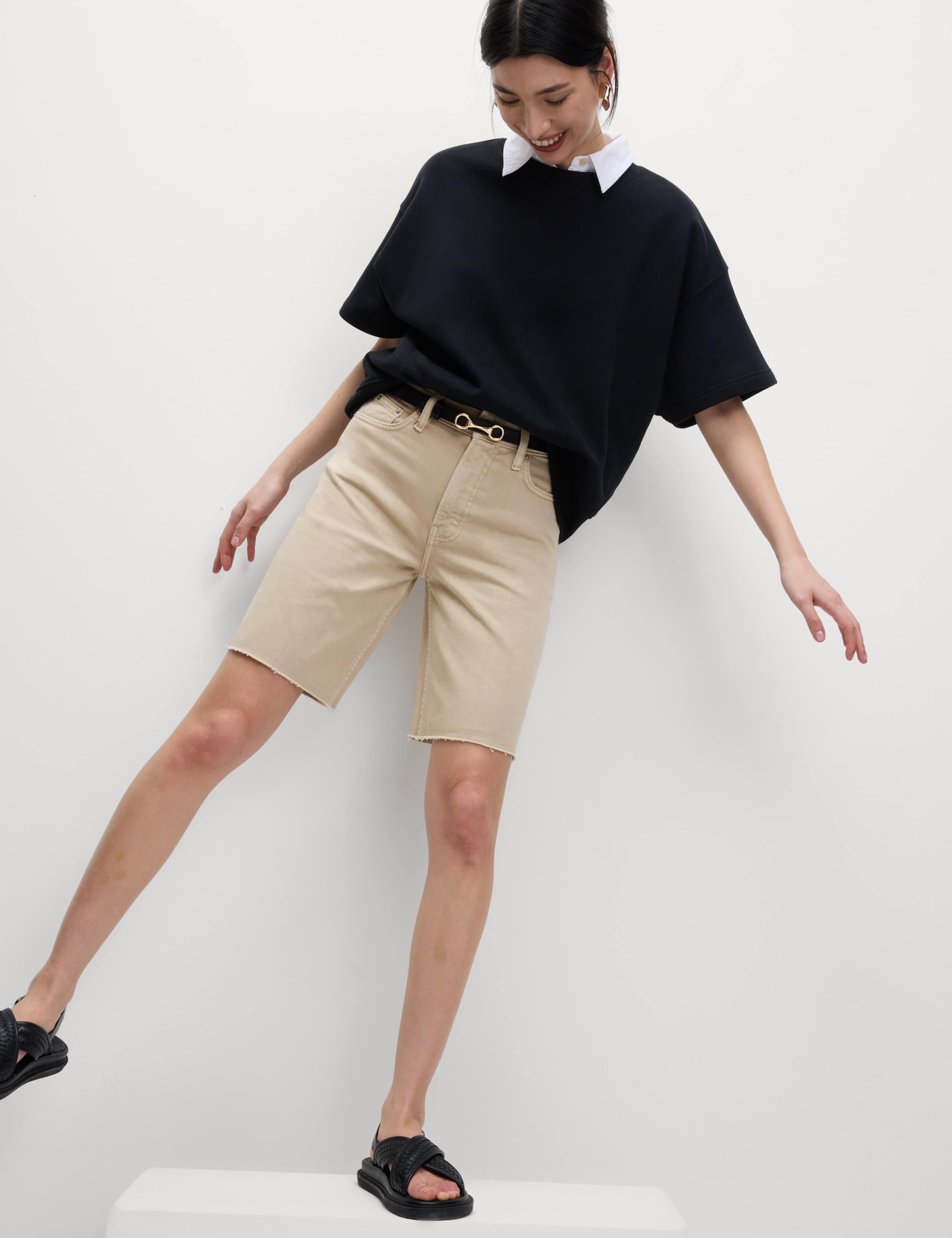 Pure Cotton Denim Bermuda Shorts 3 of 6