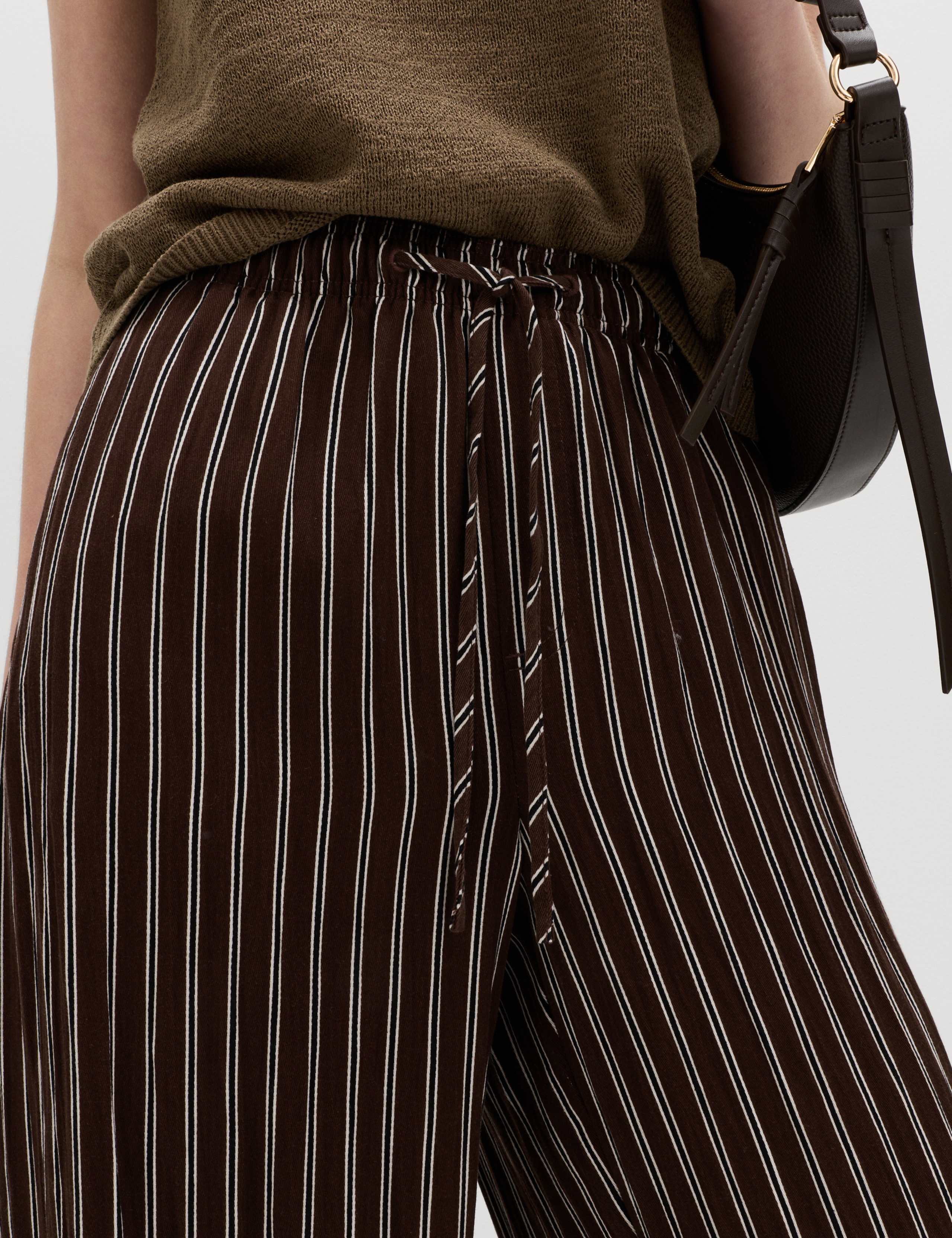 Lyocell Rich Drawstring Wide Leg Trousers 4 of 6