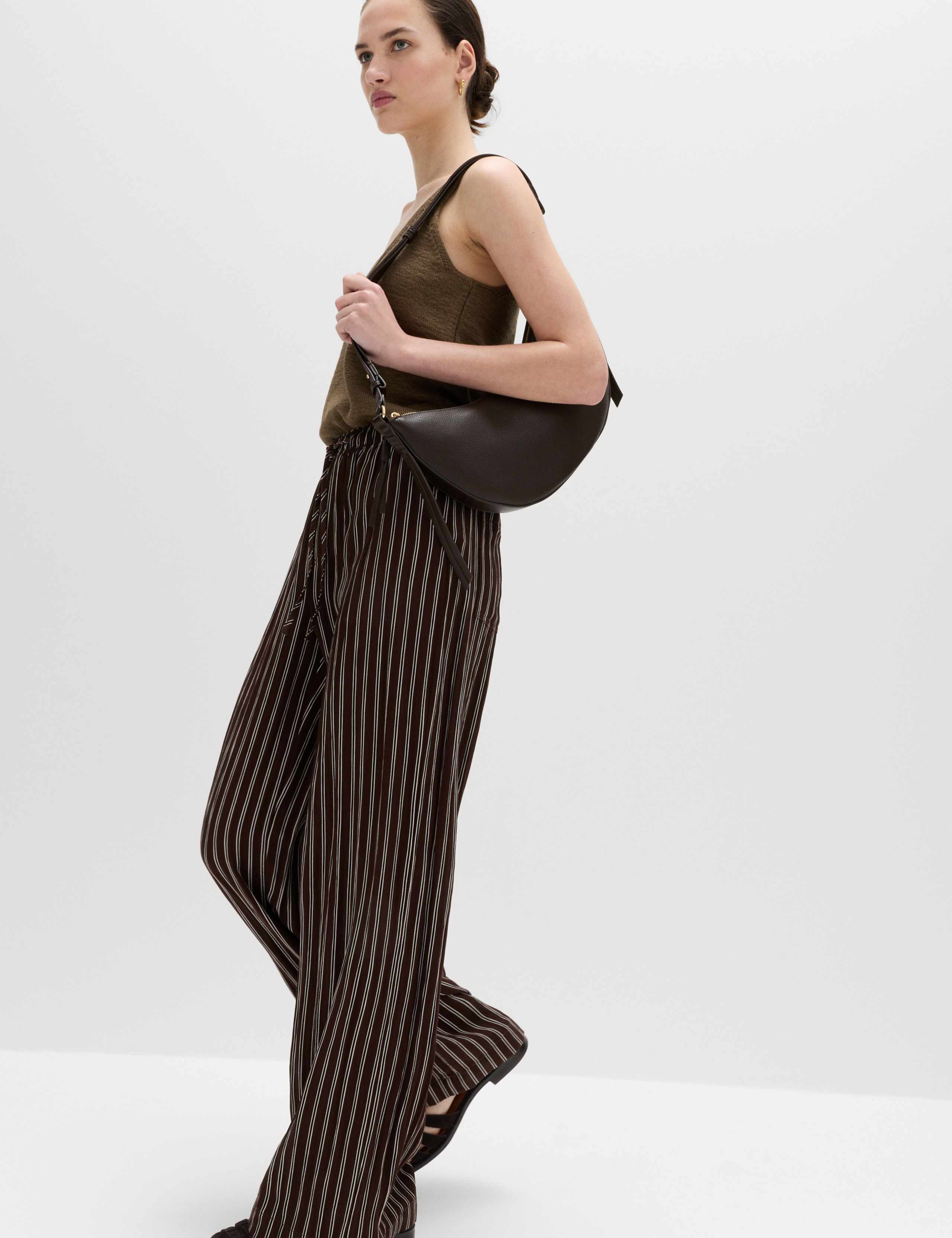 Lyocell Rich Drawstring Wide Leg Trousers 5 of 6