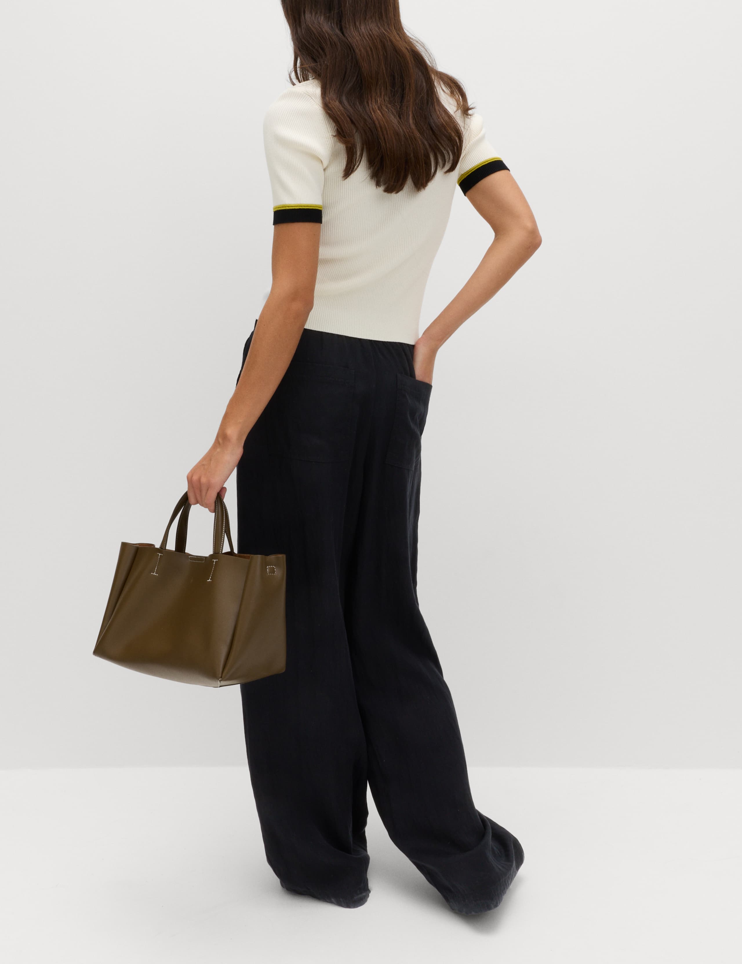 Lyocell Rich Drawstring Wide Leg Trousers 5 of 6