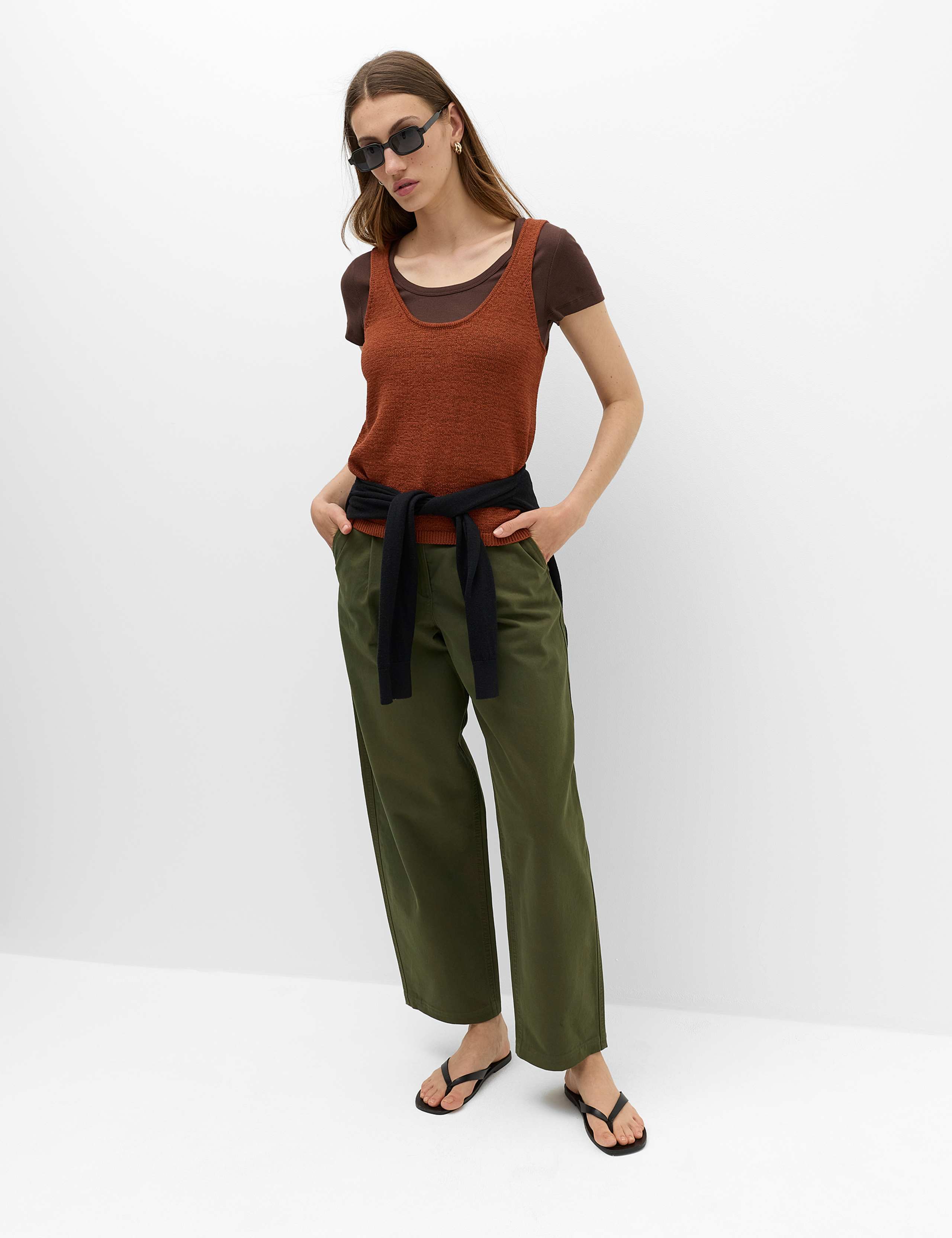 Pure Cotton Barrel Leg trouser 1 of 6