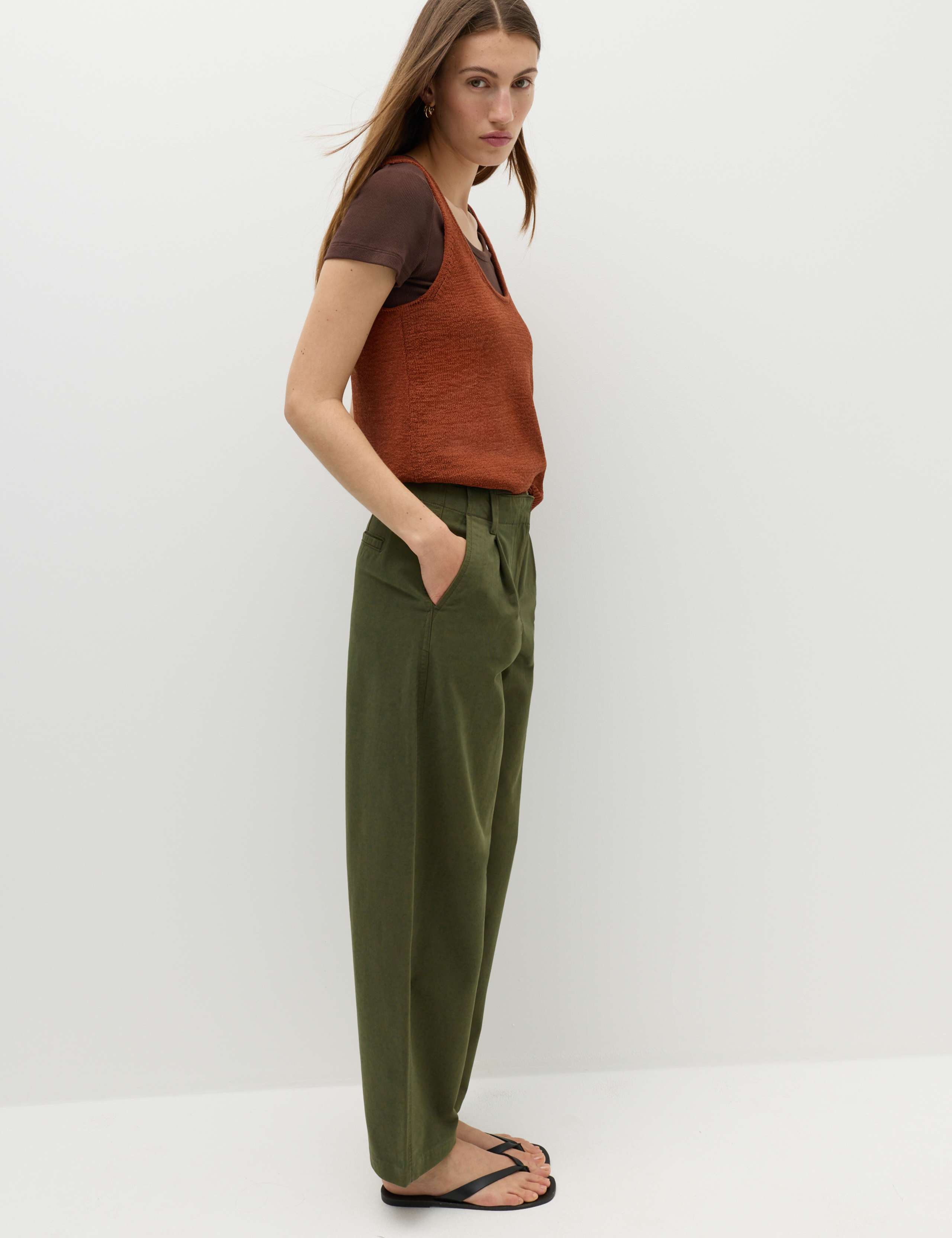 Pure Cotton Barrel Leg trouser 5 of 6