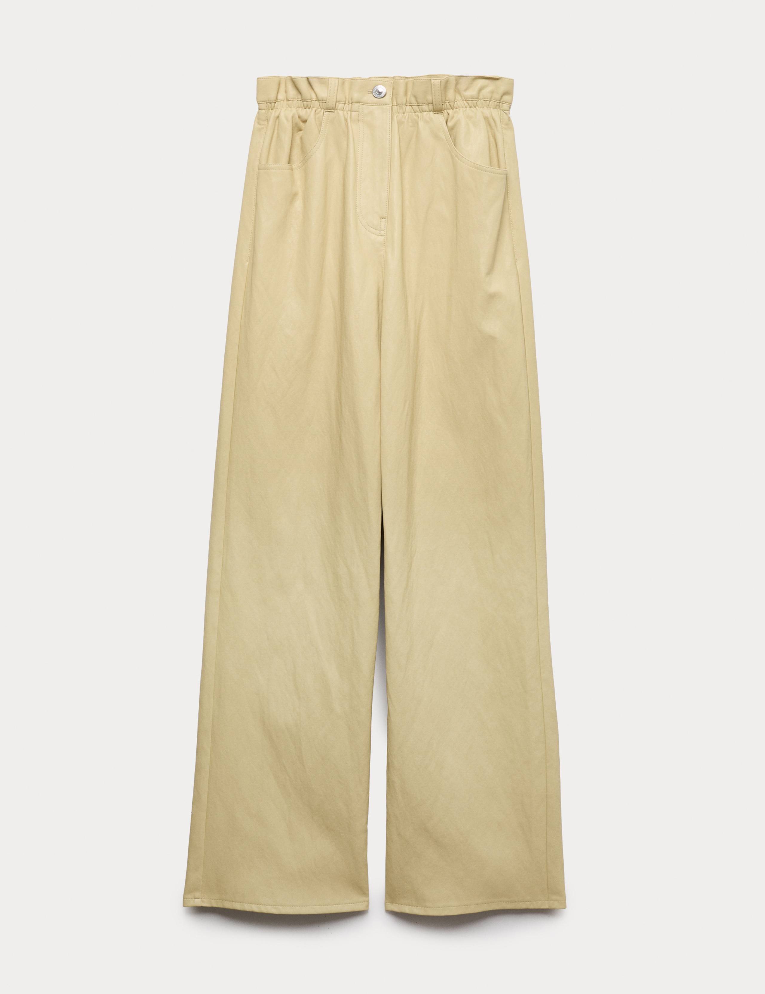 Leather Look Paperbag Wide Leg Trousers 2 of 6