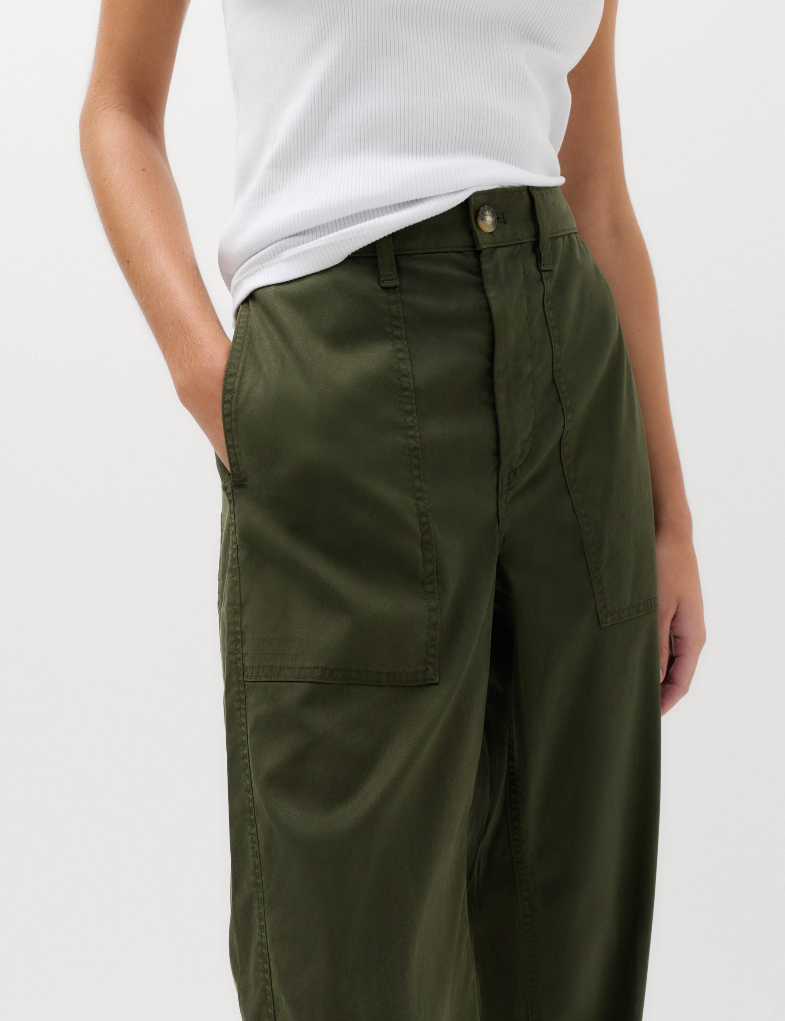 Lyocell Rich Utility Barrel Leg Trousers 5 of 7
