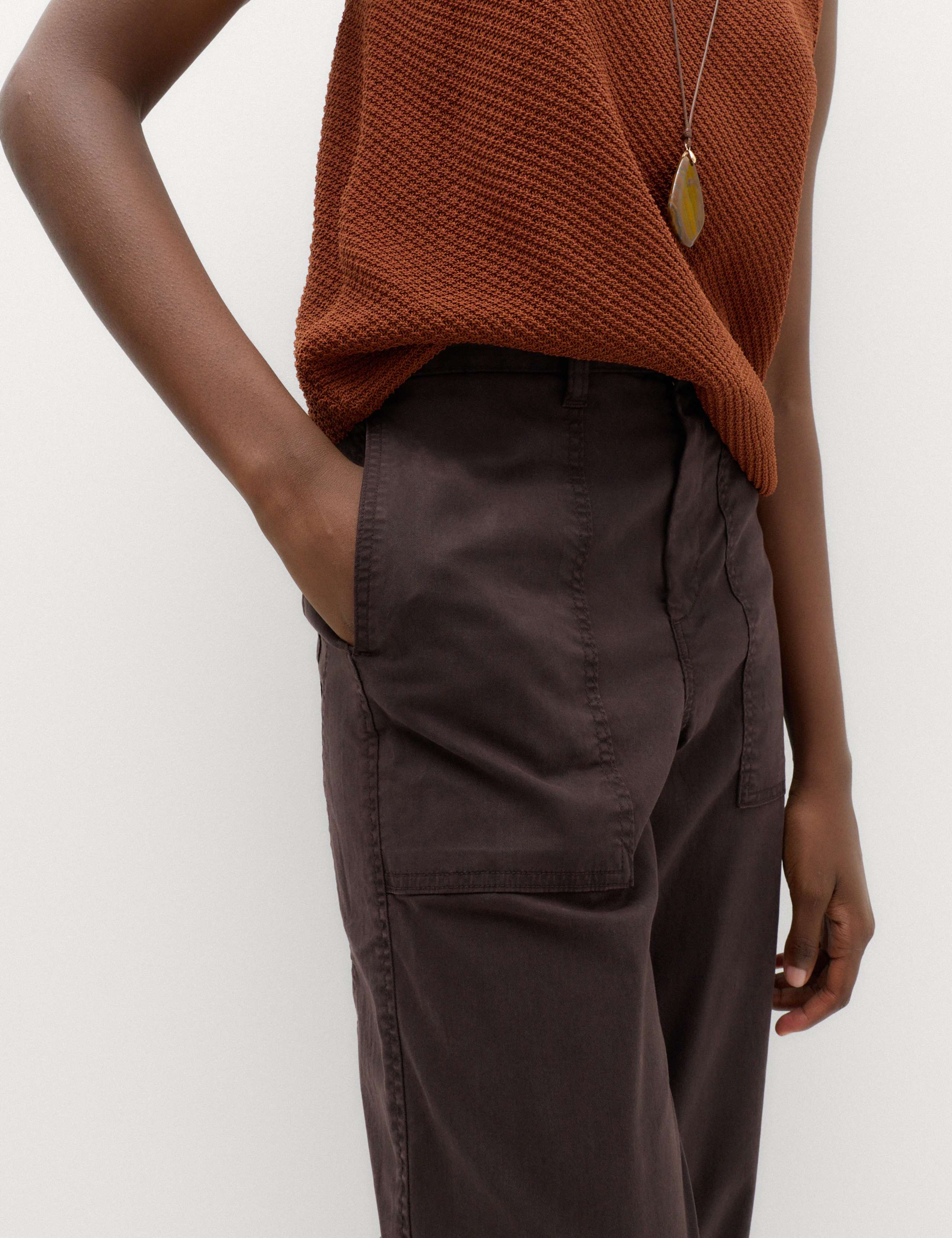 Lyocell Rich Utility Barrel Leg Trousers 3 of 5