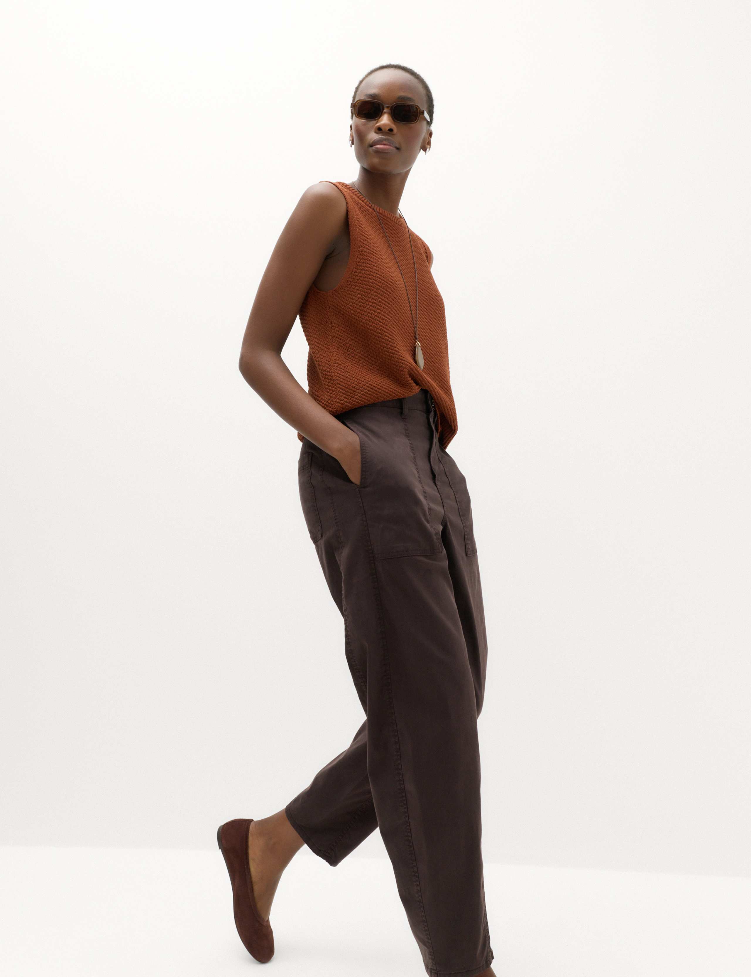 Lyocell Rich Utility Barrel Leg Trousers 5 of 5