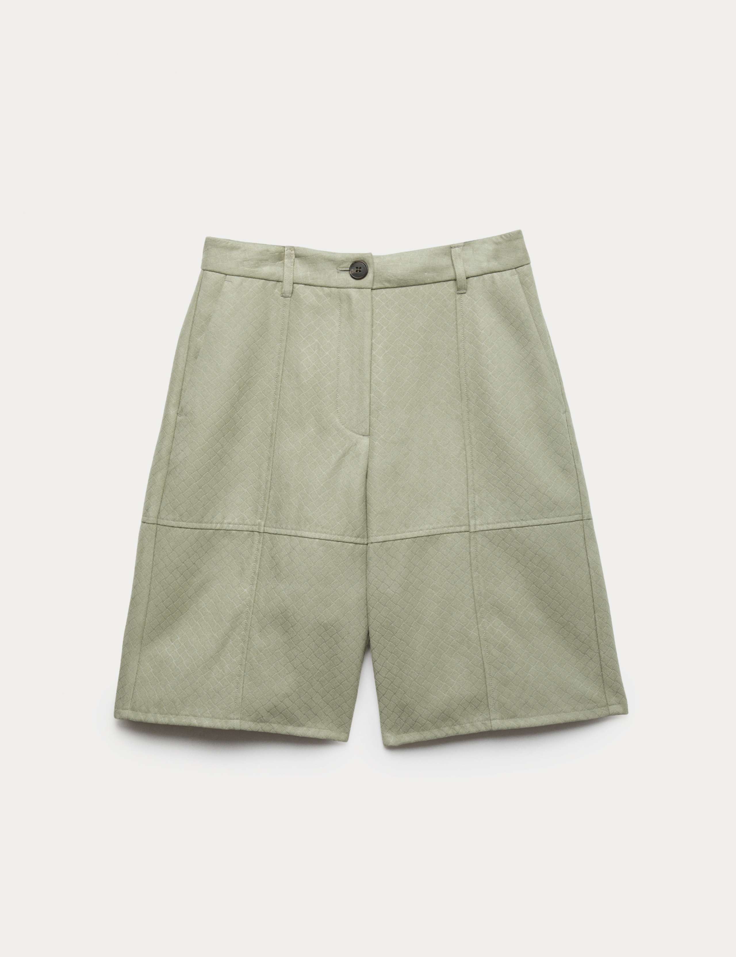 Faux Suede Weave Effect Longline Shorts 2 of 5
