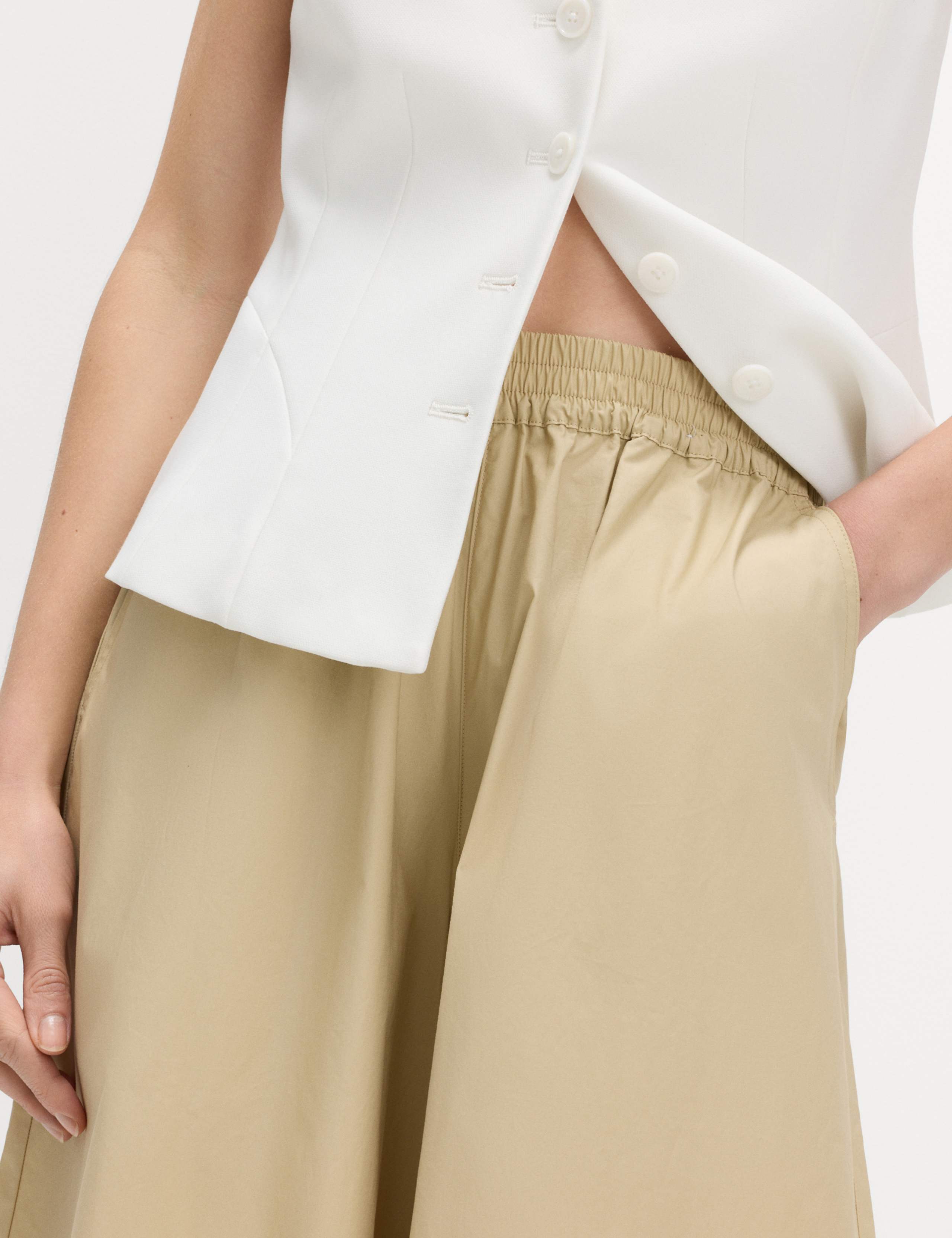 Pure Cotton Cropped Palazzo Trousers 4 of 7