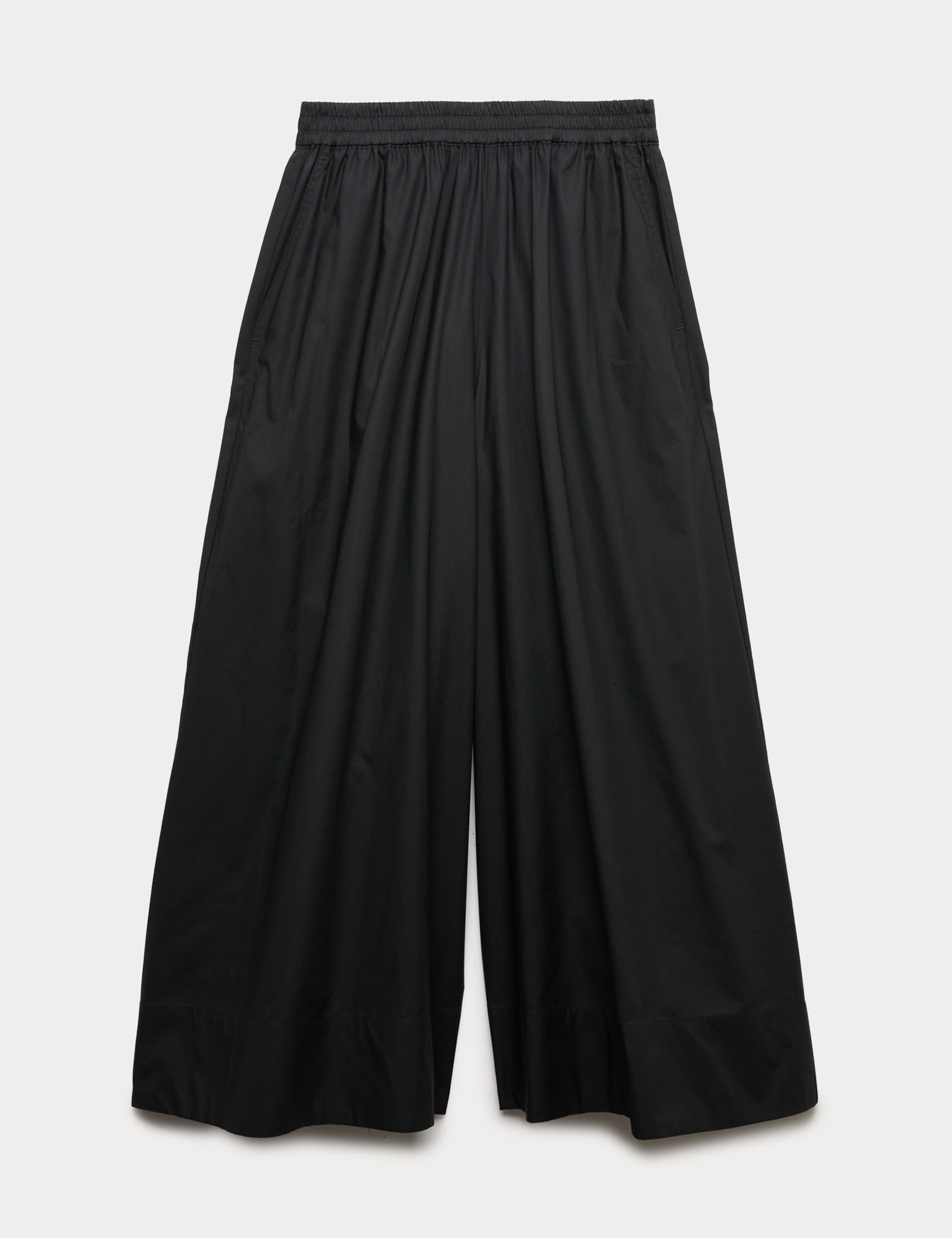 Pure Cotton Cropped Palazzo Trousers 2 of 5