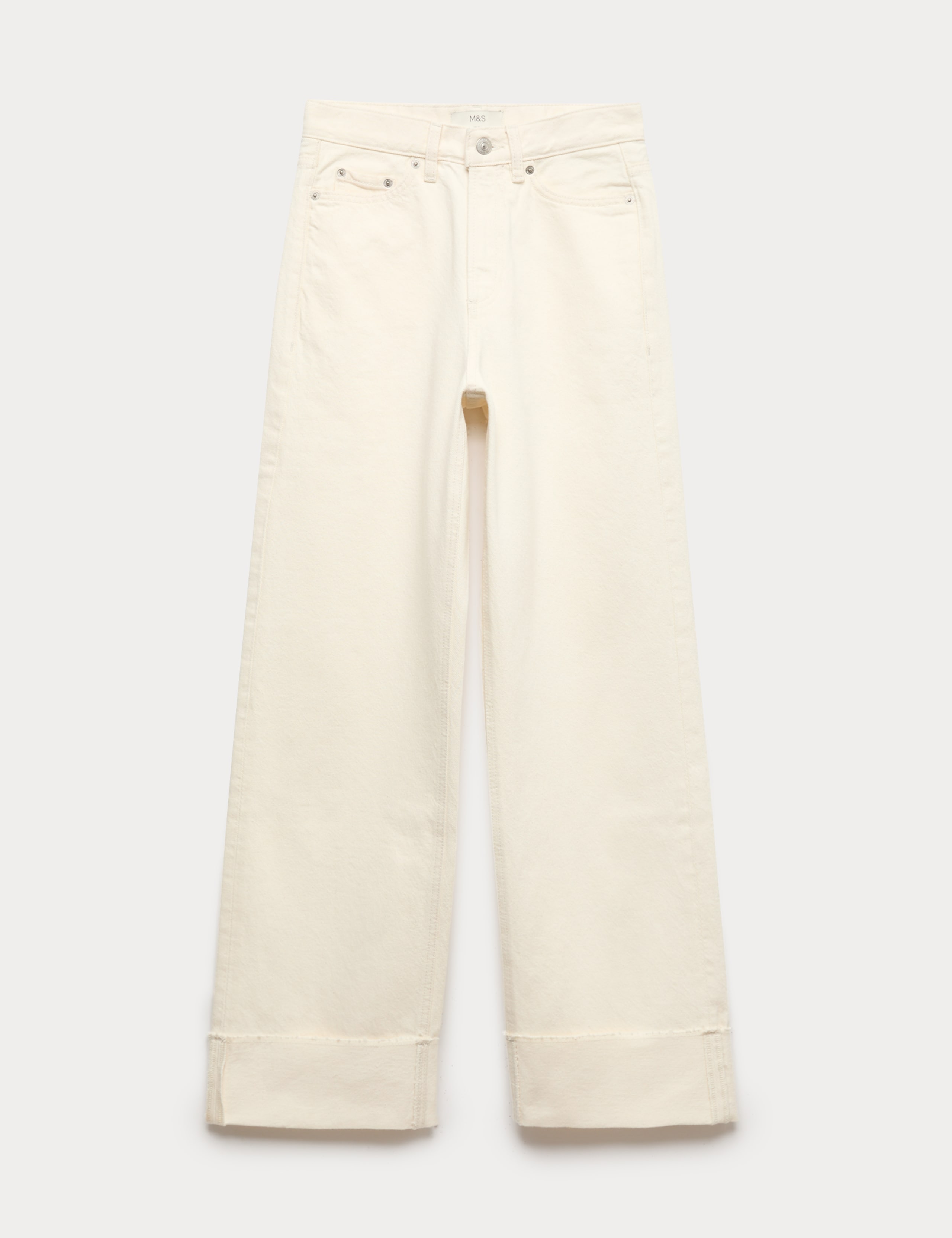 High Waisted Wide Leg Turn Up Jeans 2 of 6