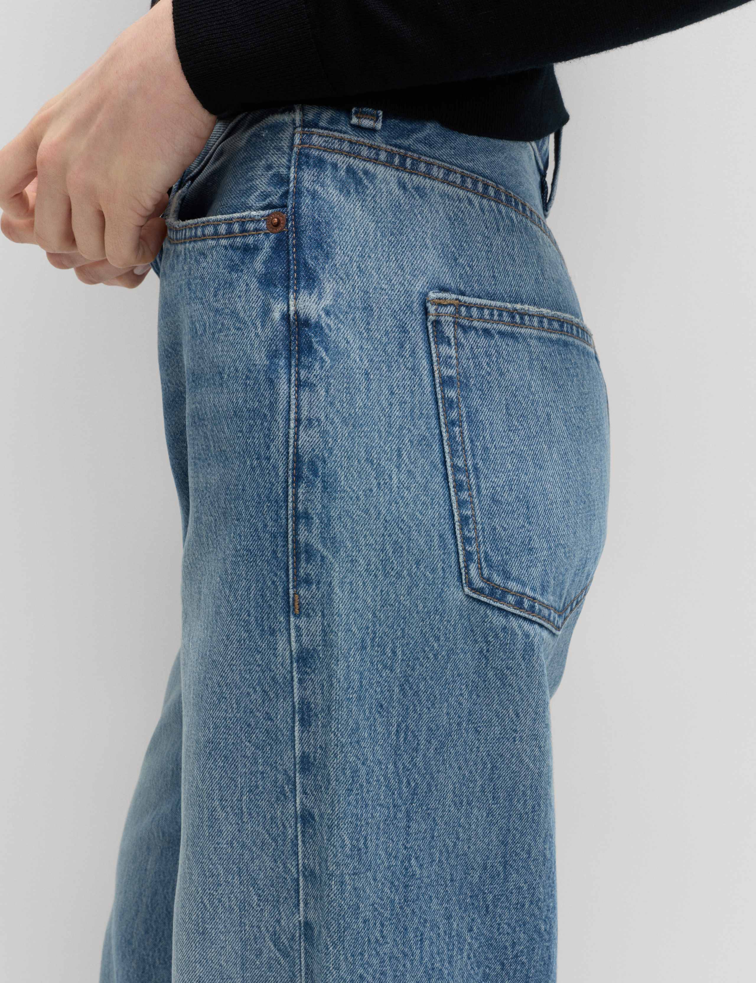 High Waisted Wide Leg Turn Up Jeans 5 of 6